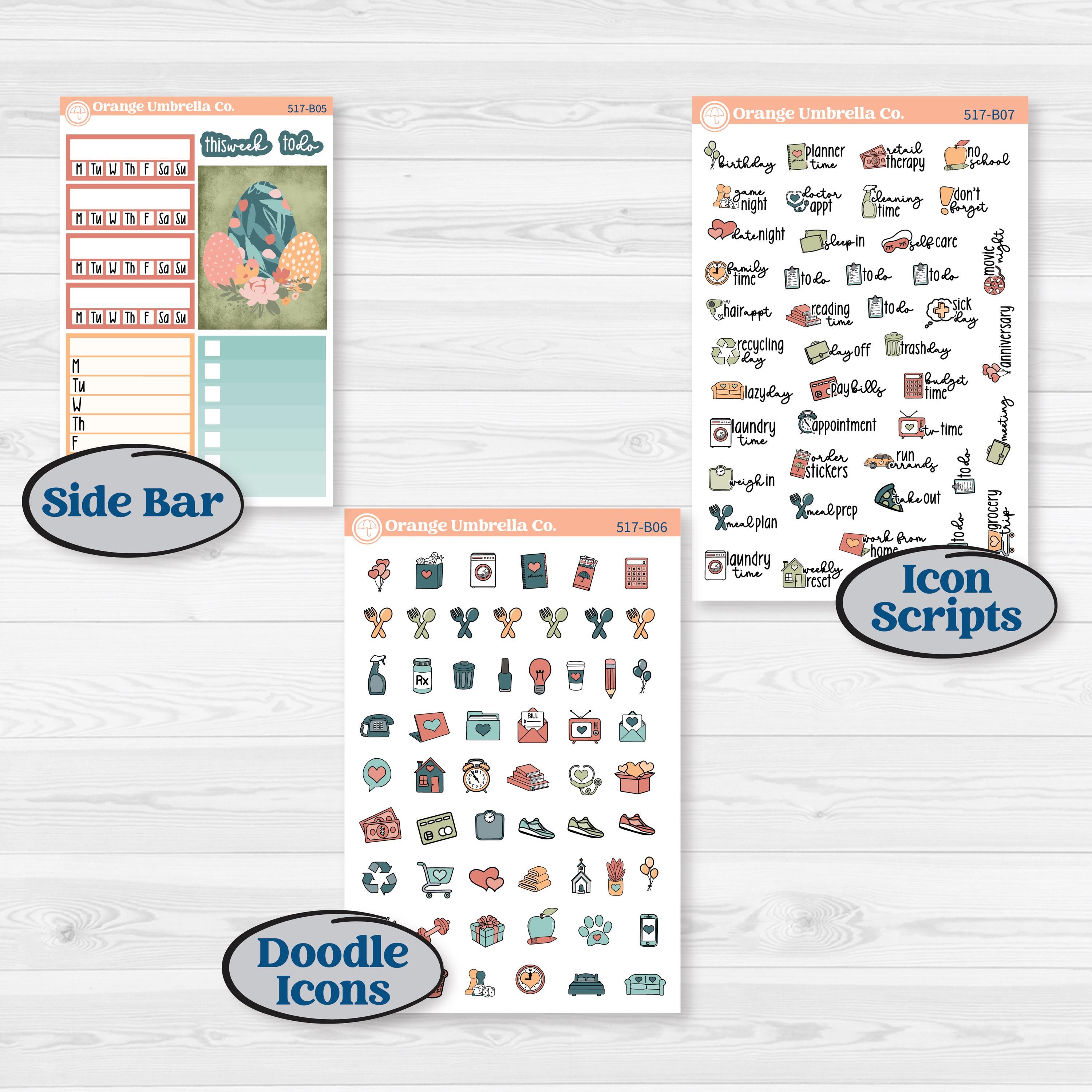 Easter Spring Kit | Weekly Add-On Planner Kit Stickers | Easter Basket | KIT-517-B