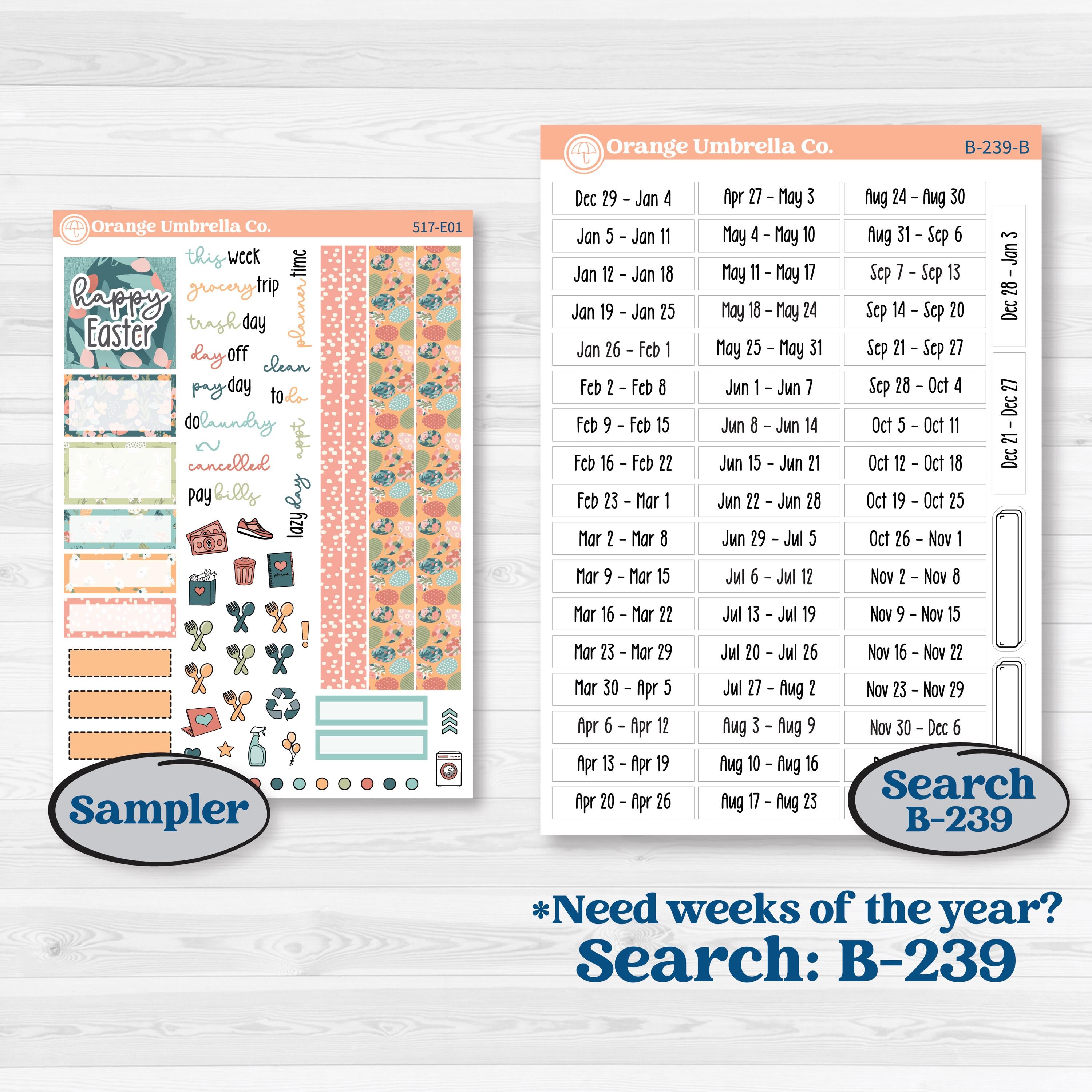 Easter Spring Kit | Hobonichi Cousin Weekly & Daily Planner Kit Stickers | Easter Basket | KIT-517-E
