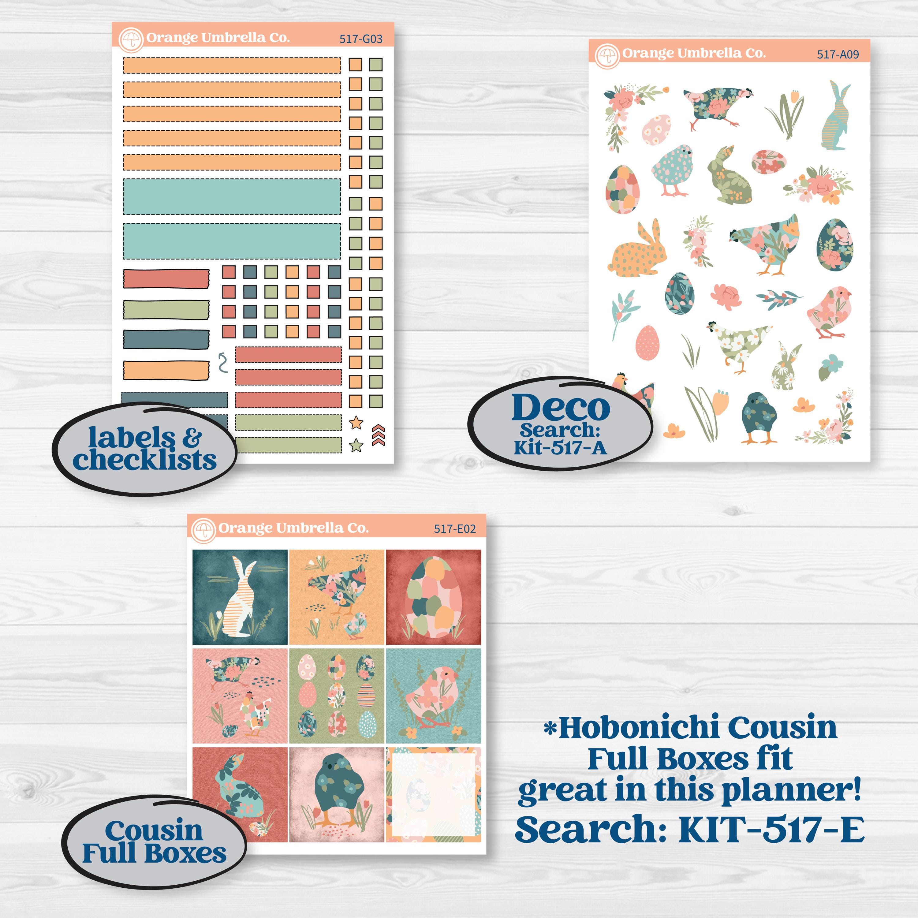 Easter Spring Kit | Erin Condren Weekly Dashboard Planner Kit Stickers | Easter Basket | KIT-517-G