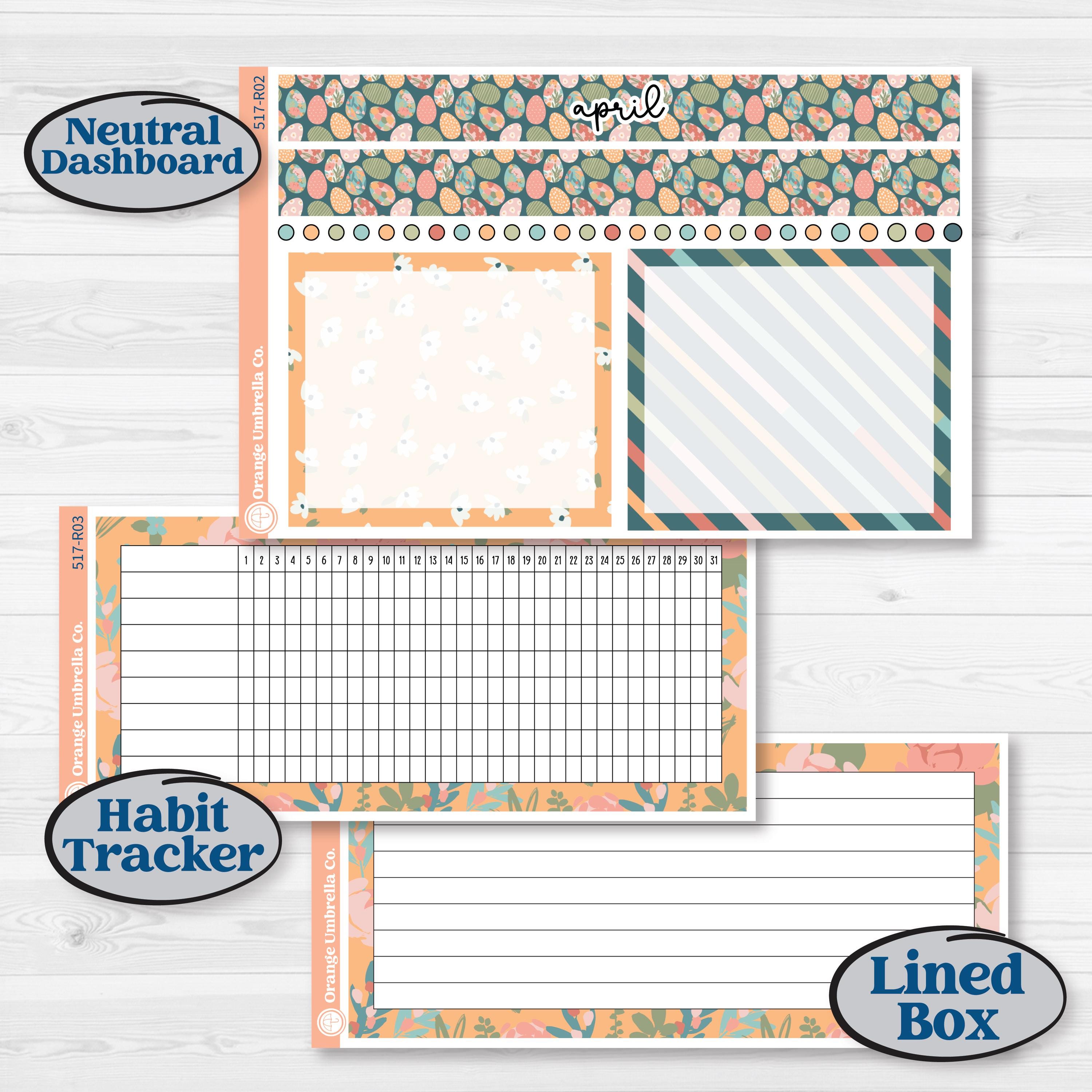 Easter Spring Kit | 8.5x11 Plum Monthly & Dashboard Planner Stickers | Easter Basket | KIT-517-R