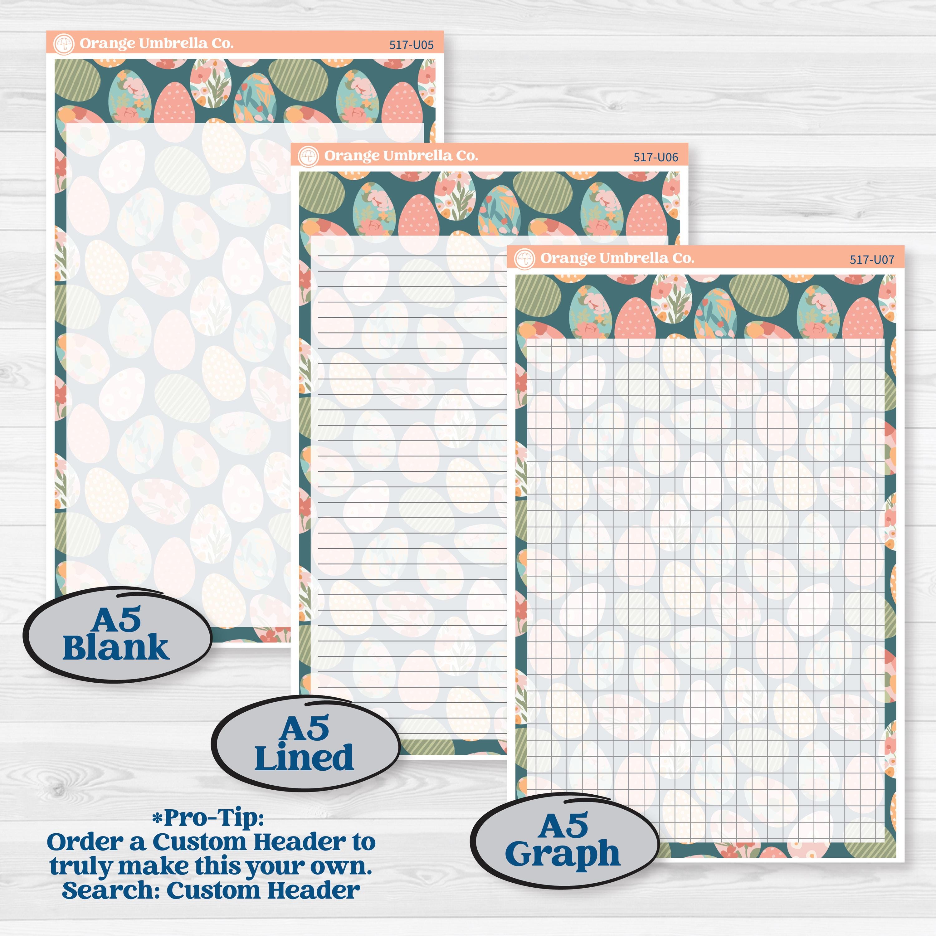 Easter Spring Kit | A5 or 7x9 Create Your Own Monthly Dashboard Universal | Monthly & Reading Log Stickers | Easter Basket | KIT-517-U
