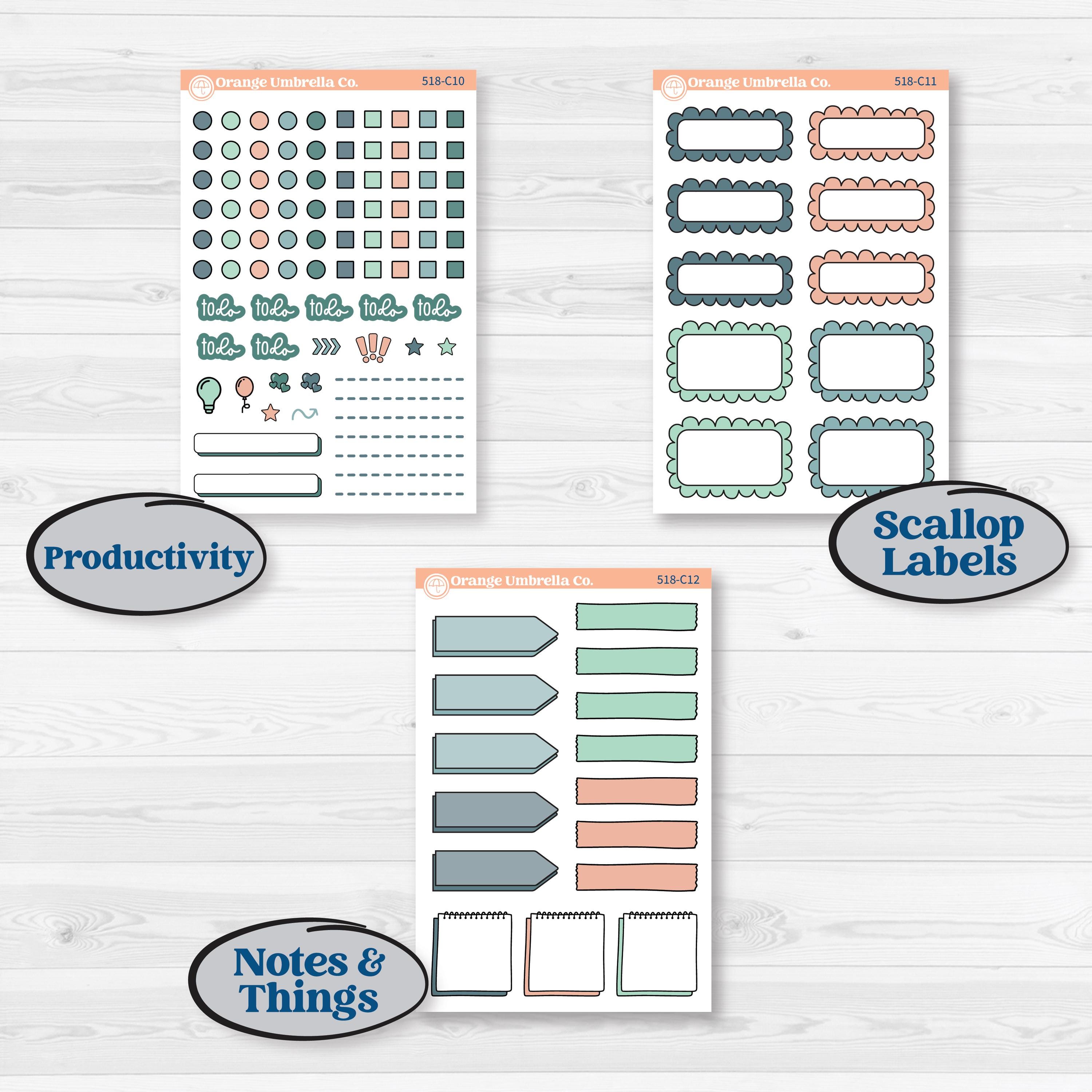 Spring Floral Kit | Weekly Add-On Labels Planner Kit Stickers | Garden Oasis | KIT-518-C