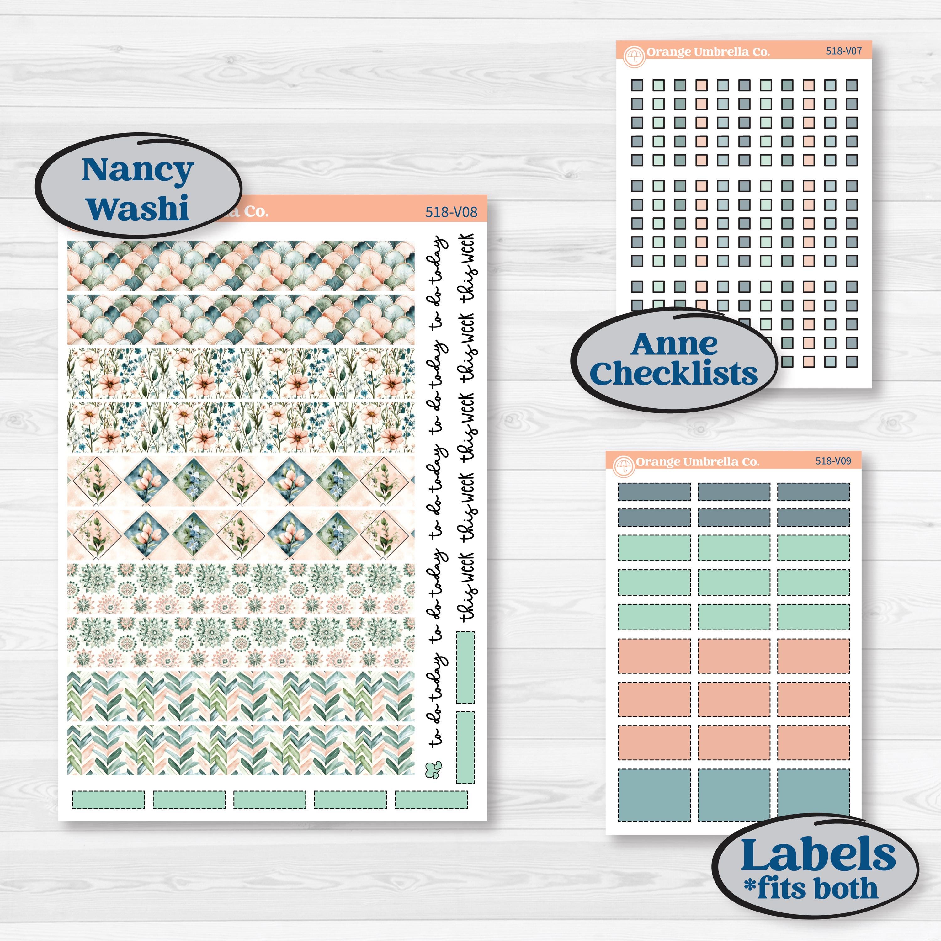 Spring Floral Kit | Laurel Denise Nancy Large & Anne Large Planner Kit Stickers | Garden Oasis | KIT-518-V