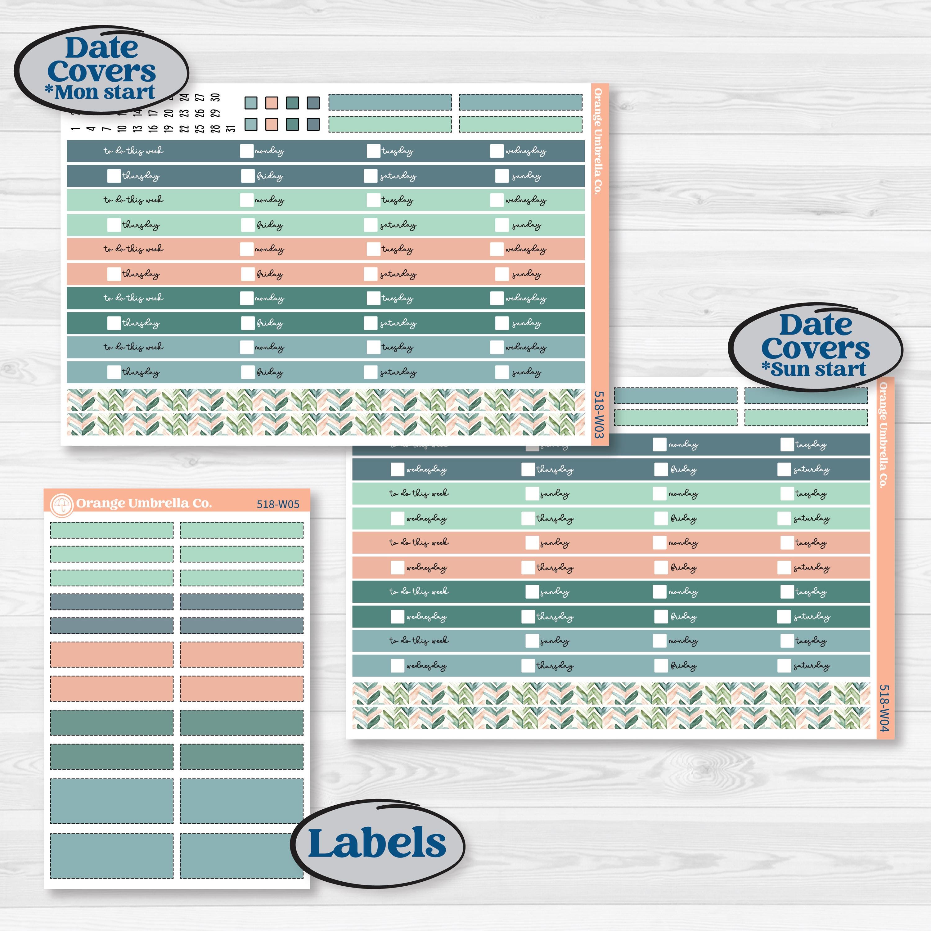 Spring Floral Kit | Laurel Denise Scout Large Planner Kit Stickers | Garden Oasis | KIT-518-W