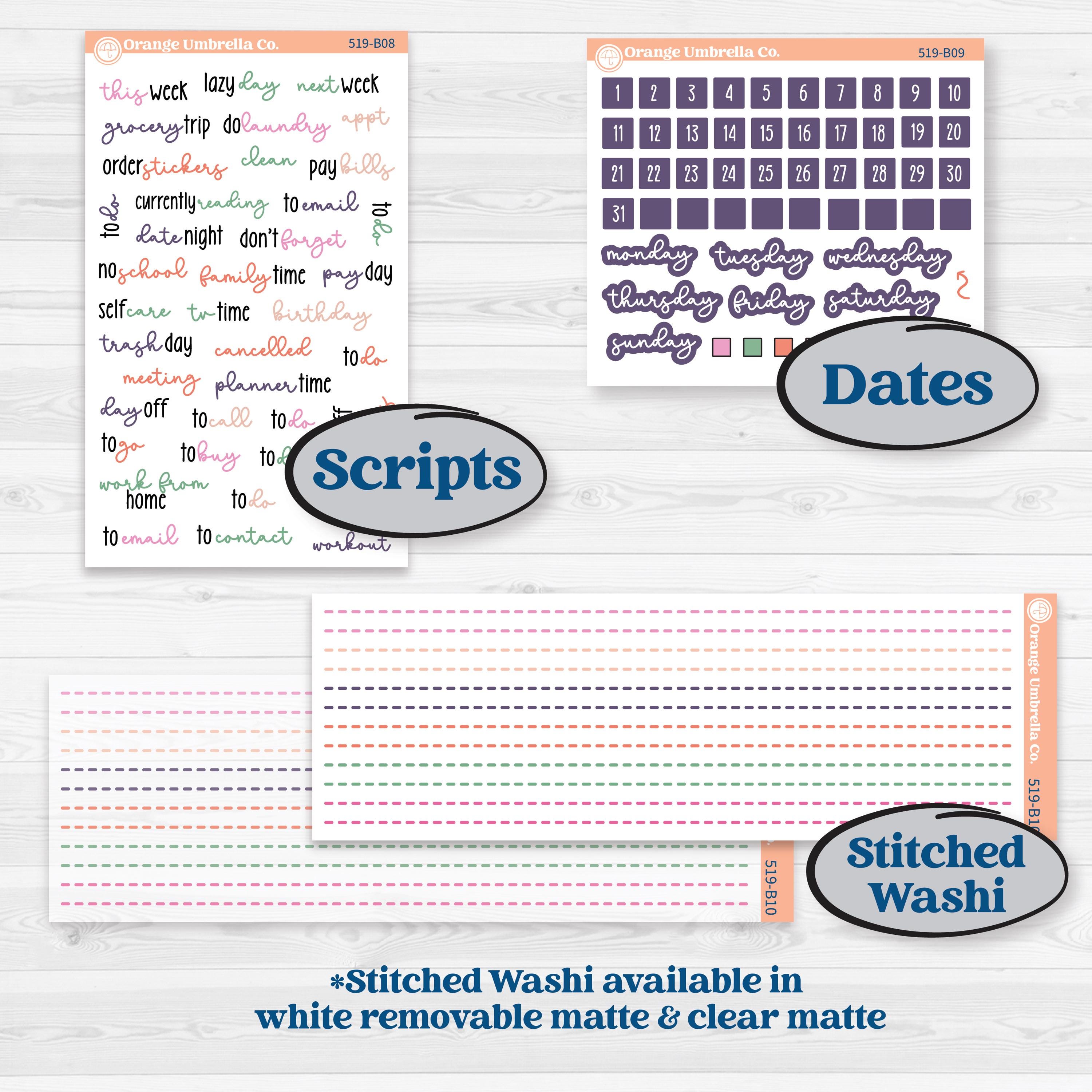 Bright Florals | Weekly Add-On Planner Kit Stickers | Bitty Blooms | KIT-519-B