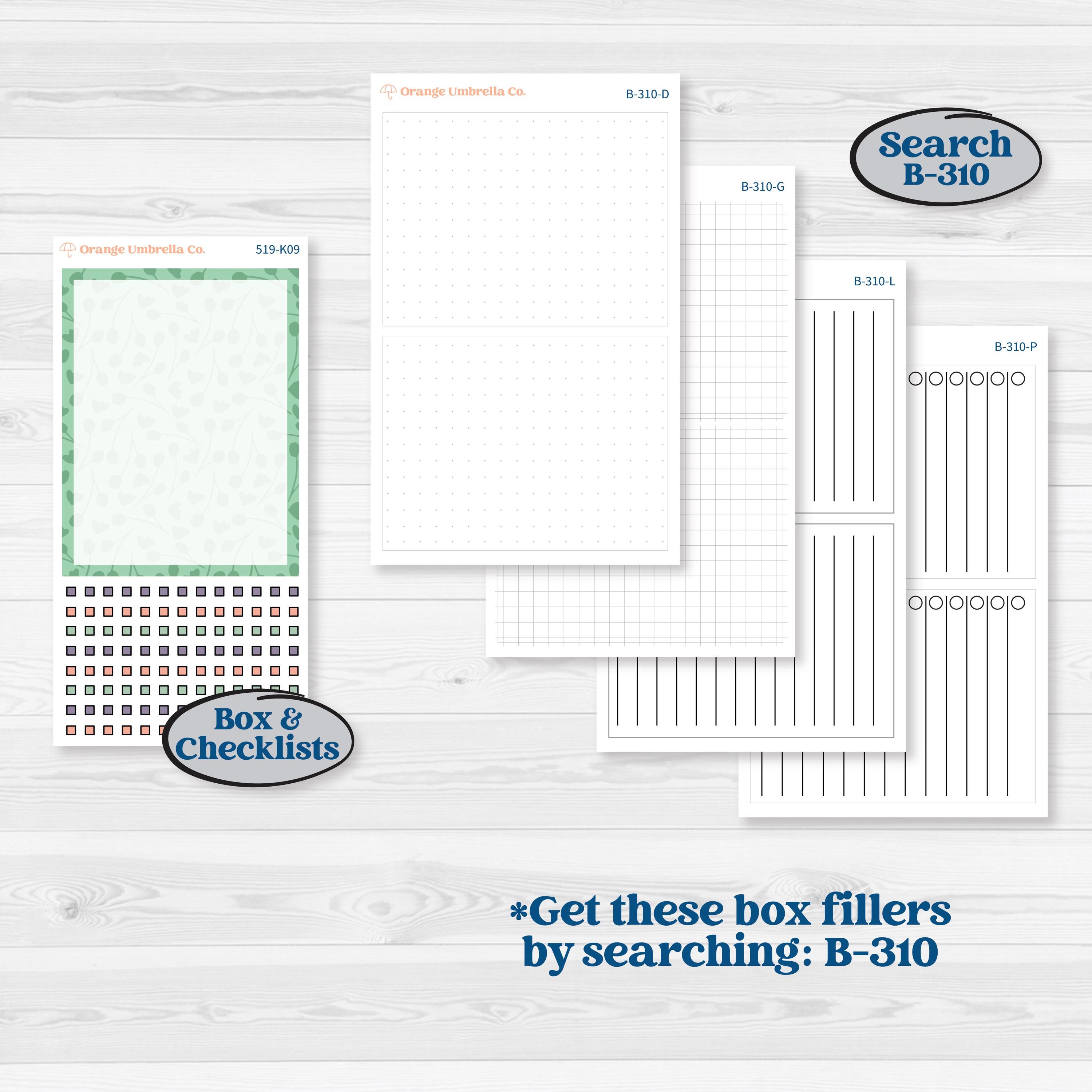 Bright Florals | 7x9 Erin Condren Daily Duo Planner Kit Stickers | Bitty Blooms | KIT-519-K