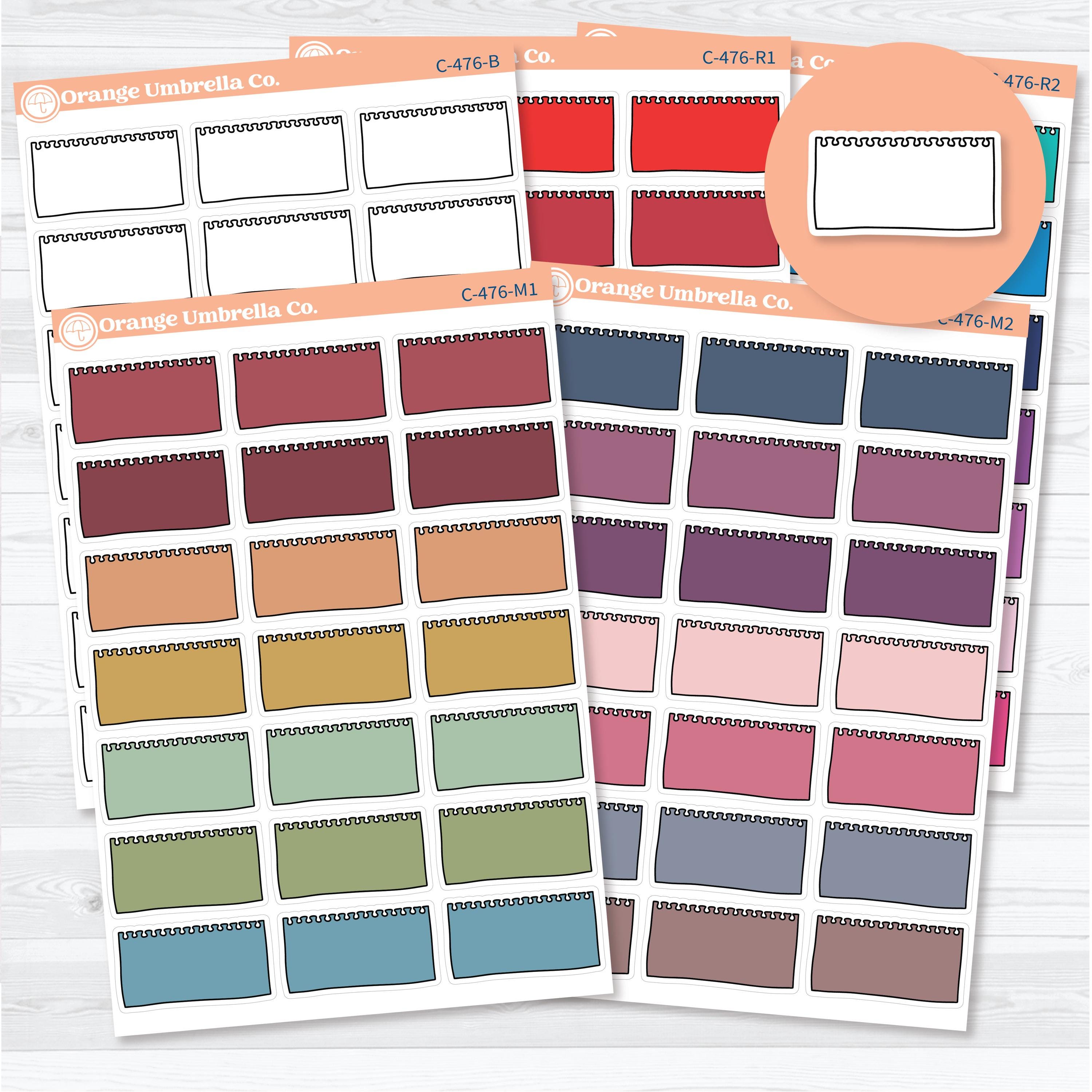 Large torn notebook journaling labels with ripped paper style design for planners and journals