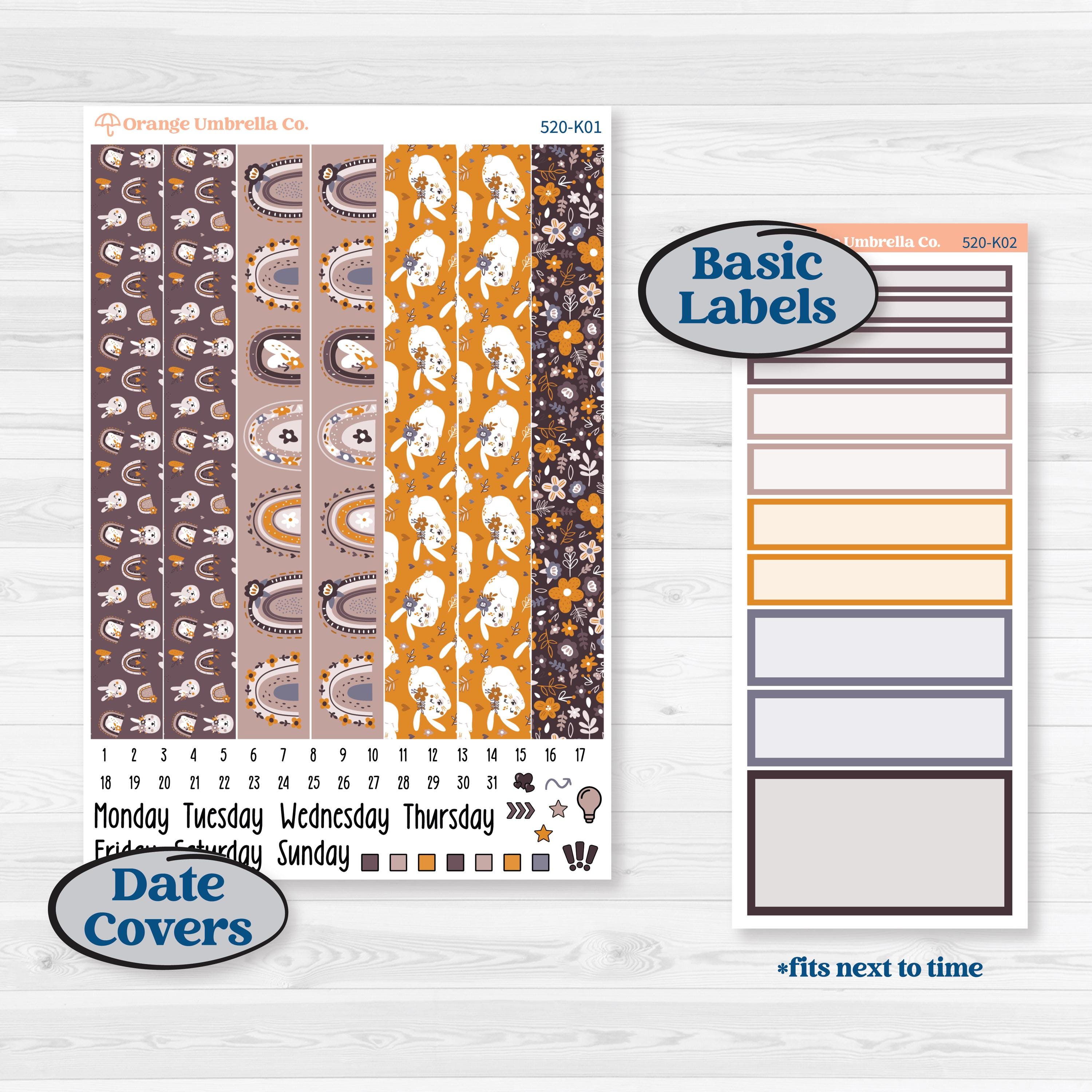 Playful Easter Bunnies | 7x9 Erin Condren Daily Duo Planner Kit Stickers | Bunny Hop | KIT-520-K