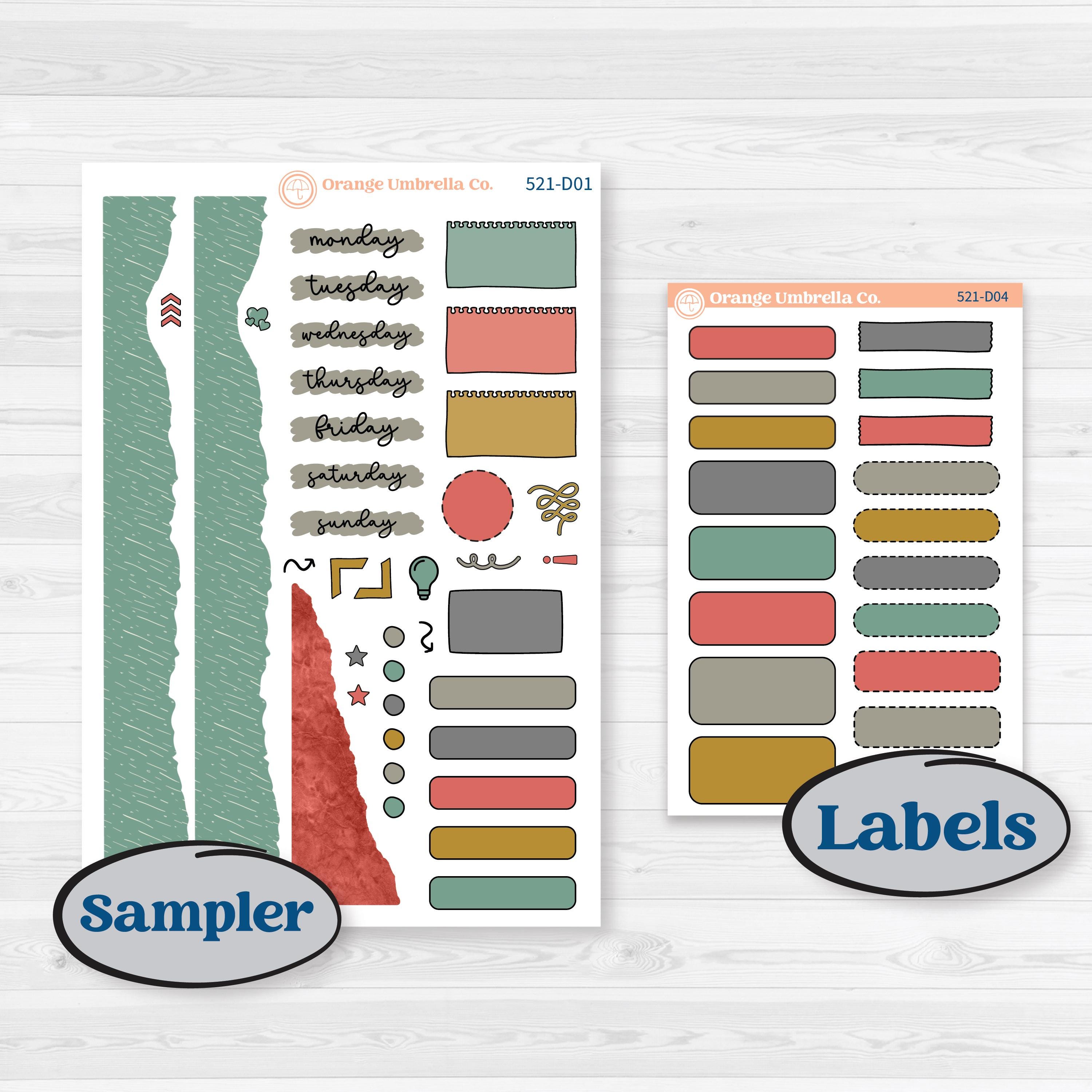 Rainy Day | Journaling or Scrapbooking Kit | Creative Junk Journal Planner Stickers | Stellas Umbrella | KIT-521-D