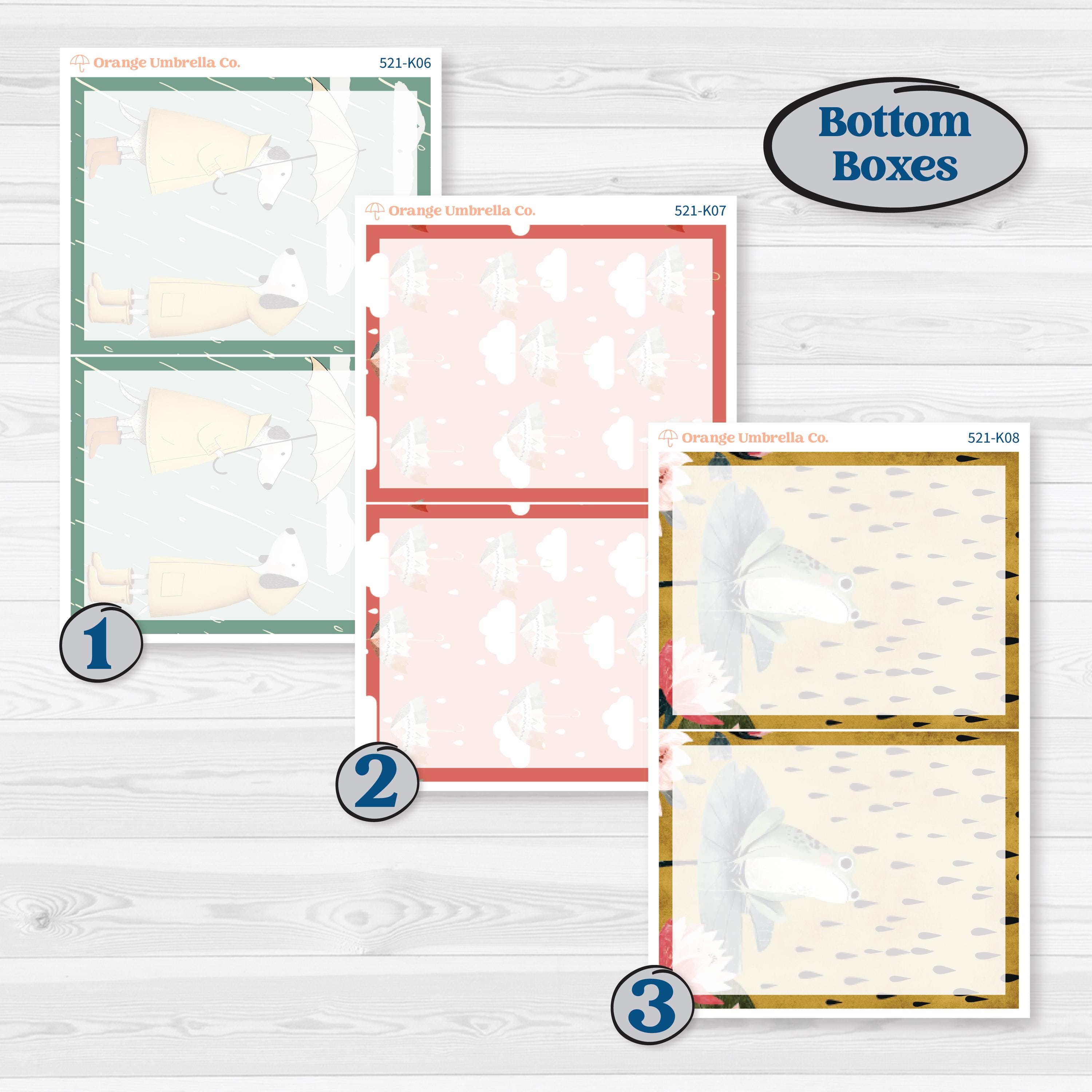 Rainy Day | 7x9 Erin Condren Daily Duo Planner Kit Stickers | Stellas Umbrella | KIT-521-K
