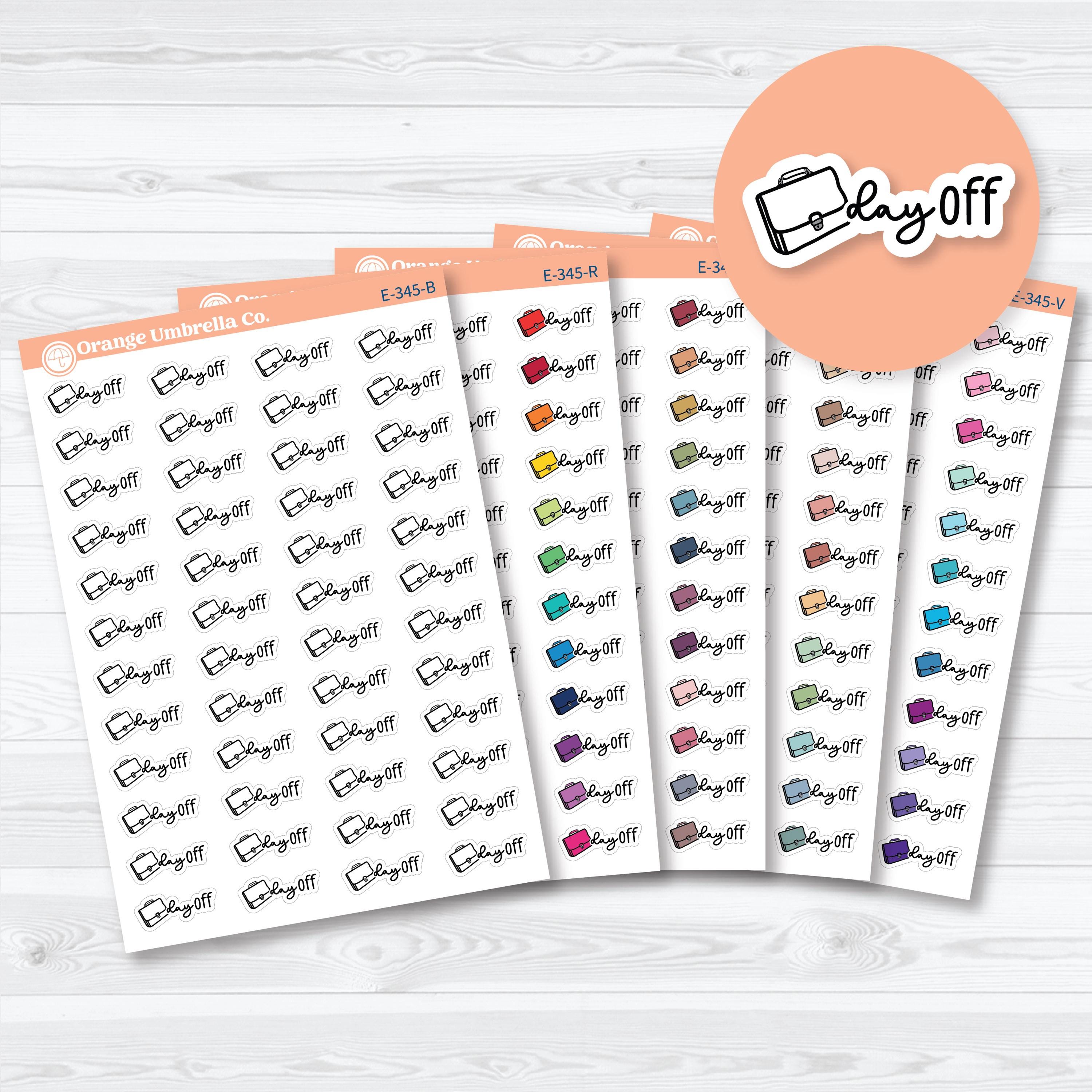 Day Off Event Labels | Hand Doodled Planner Stickers | F18 | E-345