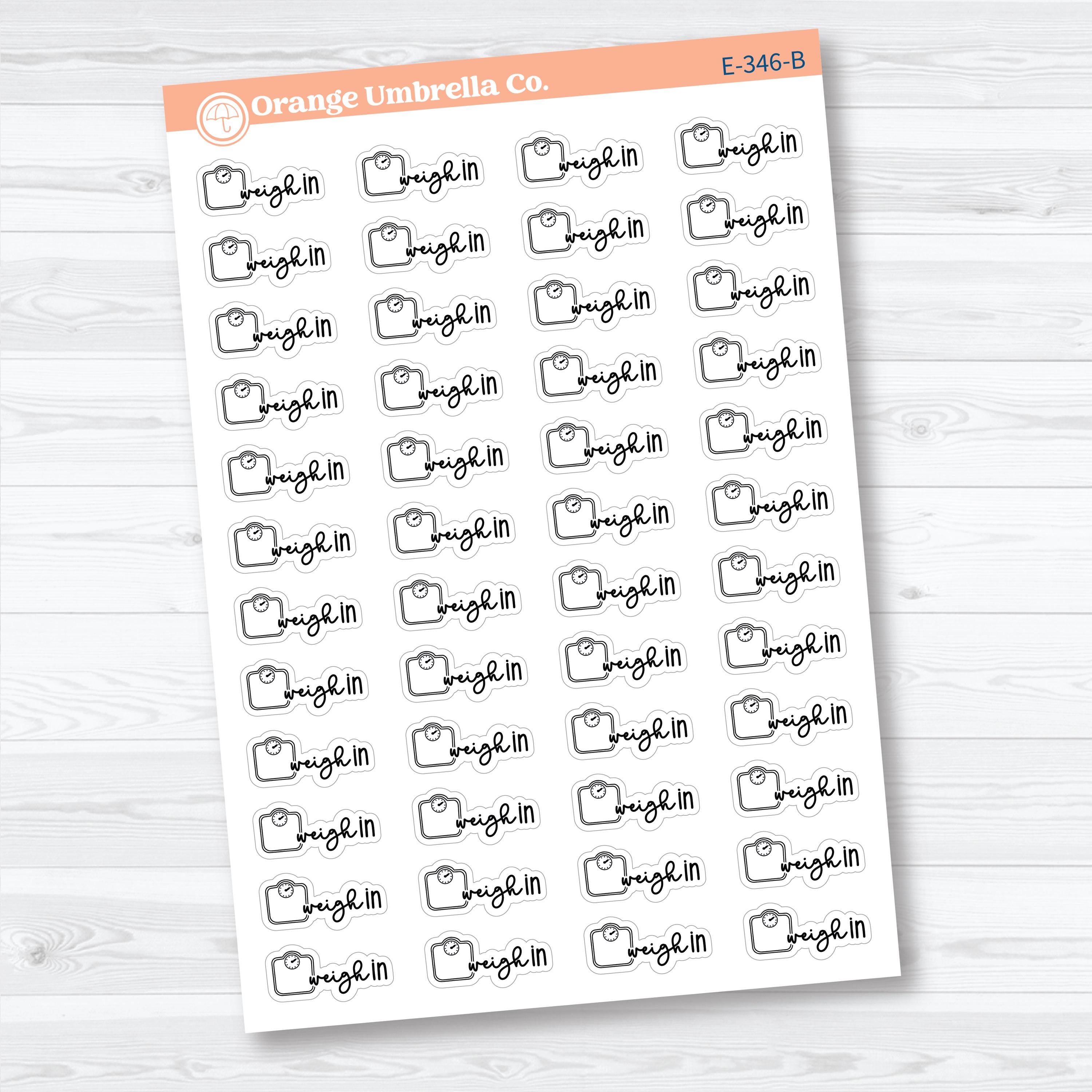 Weigh In Event Labels | Hand Doodled Planner Stickers | F18 | E-346