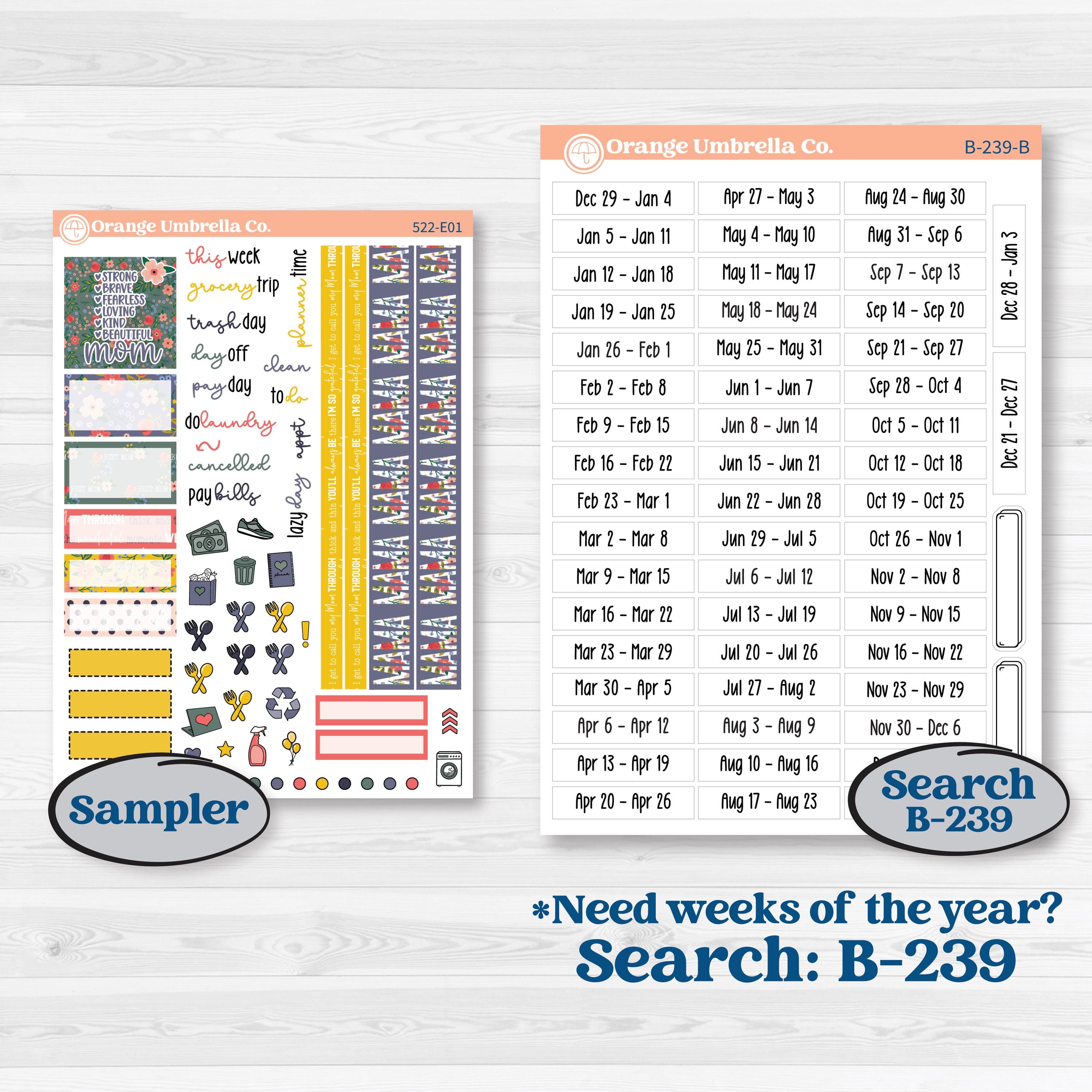 Mother’s Day | Hobonichi Cousin Weekly & Daily Planner Kit Stickers | Best Mom | KIT-522-E
