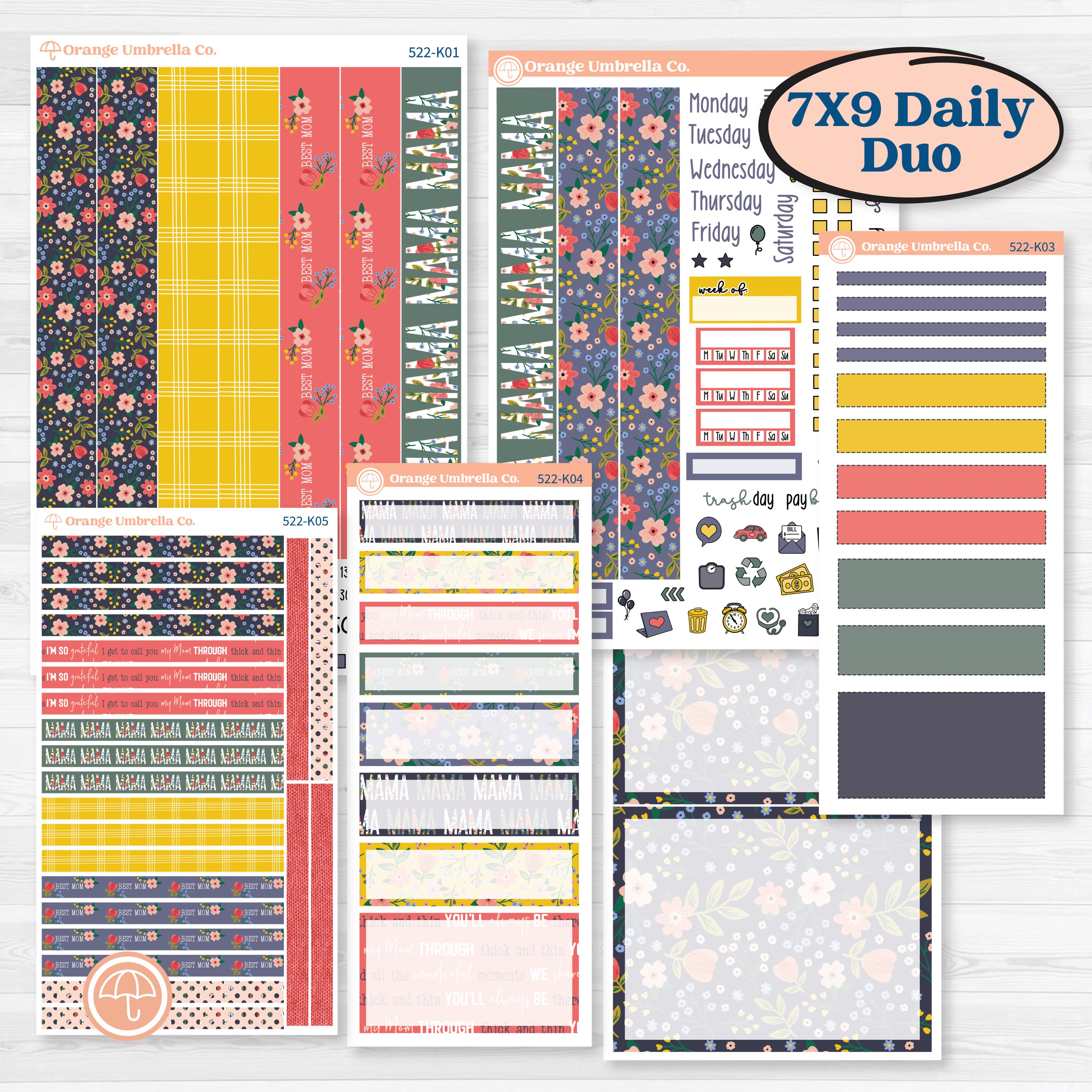 Mother’s Day | 7x9 Erin Condren Daily Duo Planner Kit Stickers | Best Mom | KIT-522-K