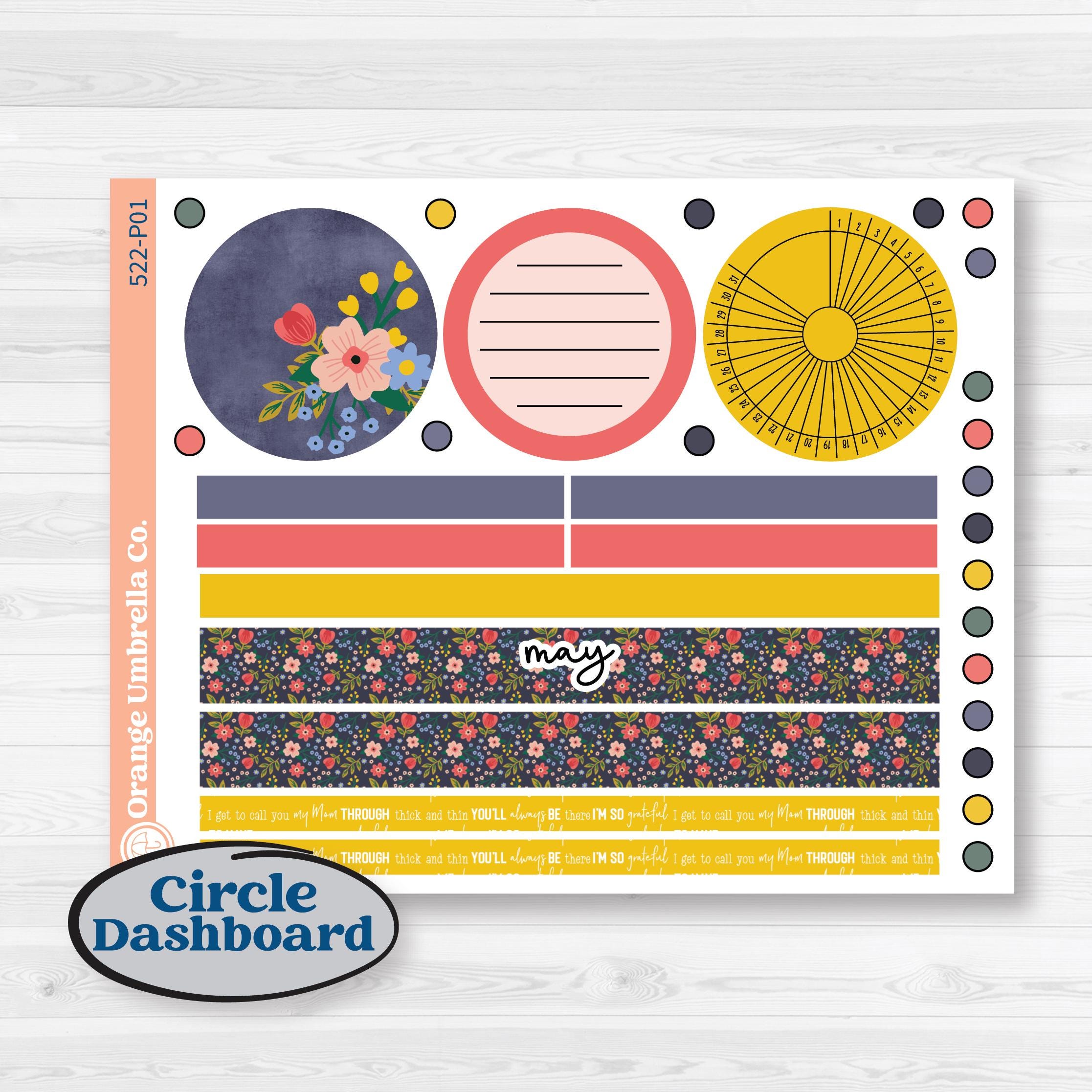 Mother’s Day | A5 Plum Monthly & Dashboard Planner Kit Stickers | Best Mom | KIT-522-P