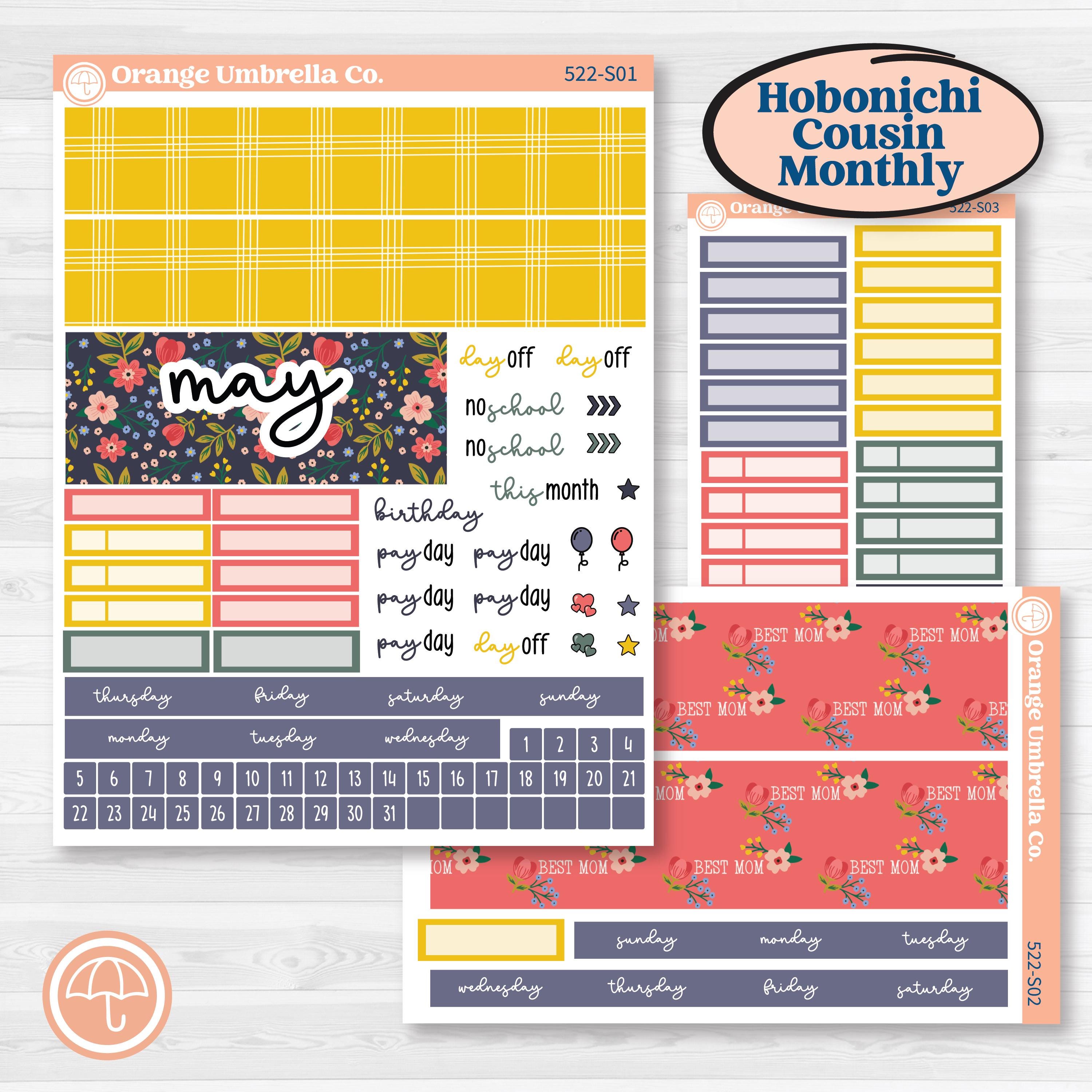 Mother’s Day | Hobonichi Cousin Monthly Planner Kit Stickers | Best Mom | KIT-522-S