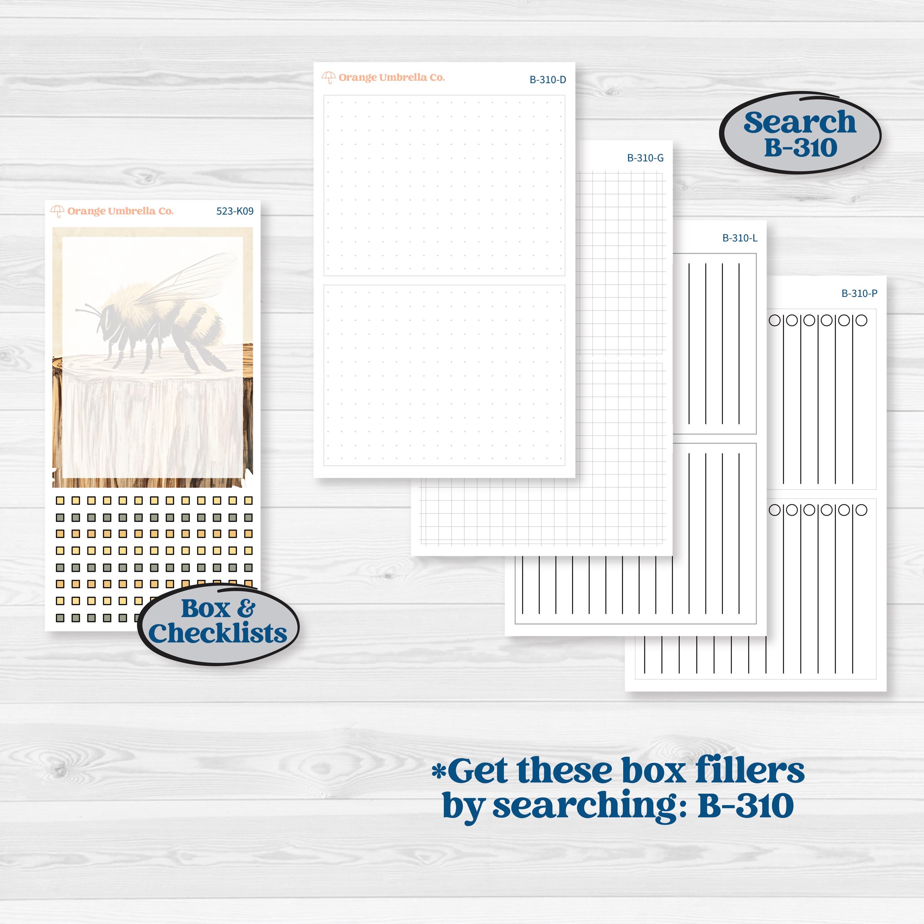 Honeybee Garden | 7x9 Erin Condren Daily Duo Planner Kit Stickers | Bumble | KIT-523-K