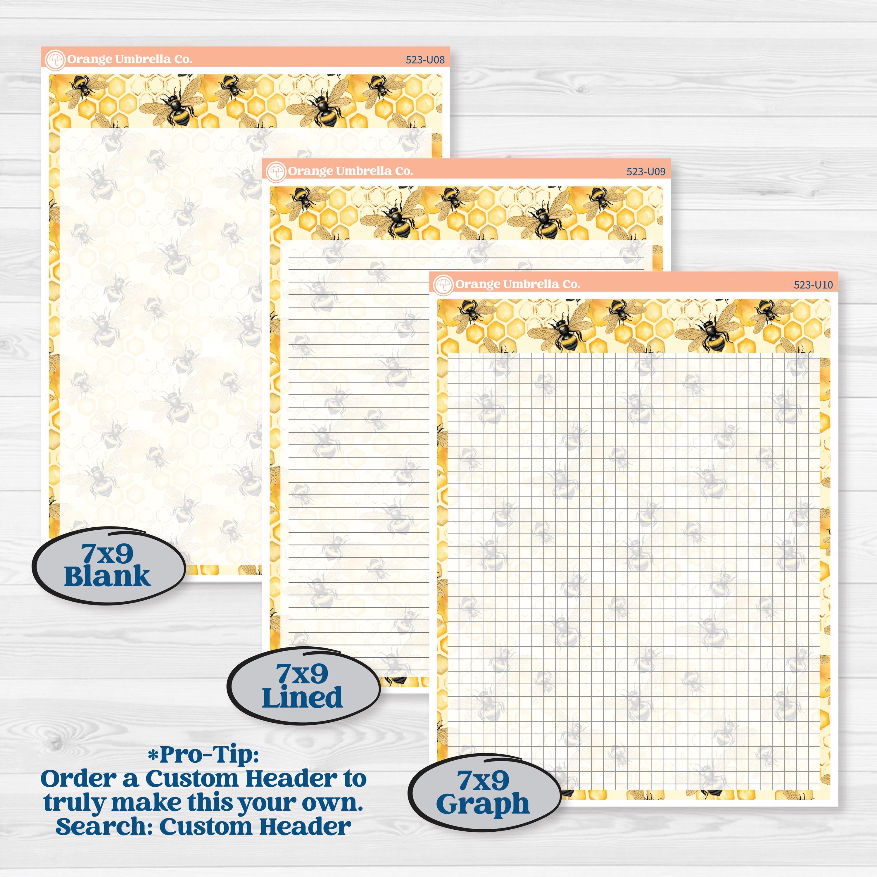 Honeybee Garden | A5 or 7x9 Create Your Own Monthly or Dashboard Universal | Monthly & Reading Log Sticker Kit | Bumble | KIT-523-U