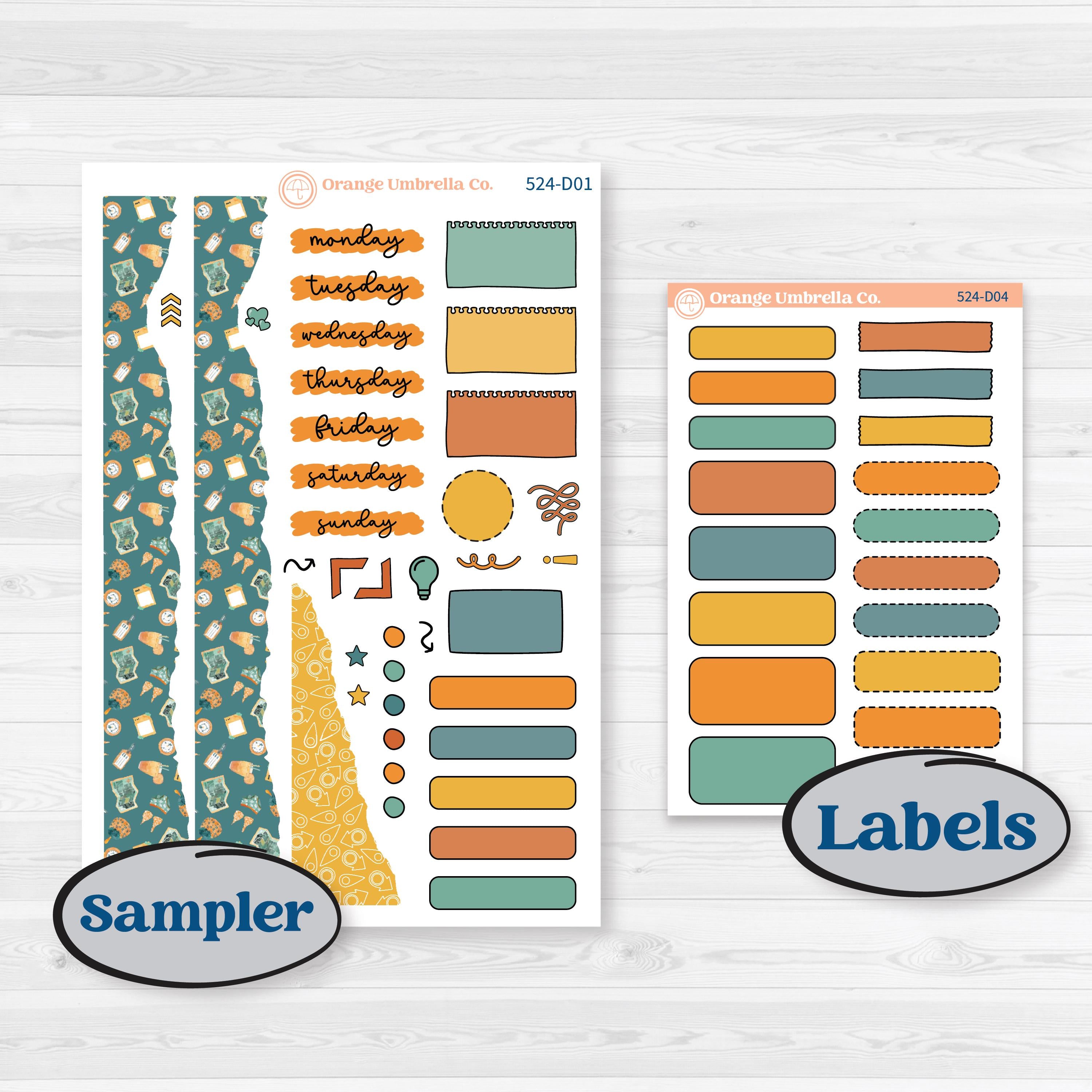 Summer Road Trip | Journaling or Scrapbooking Kit | Creative Junk Journal Planner Stickers | Road Less Traveled | KIT-524-D