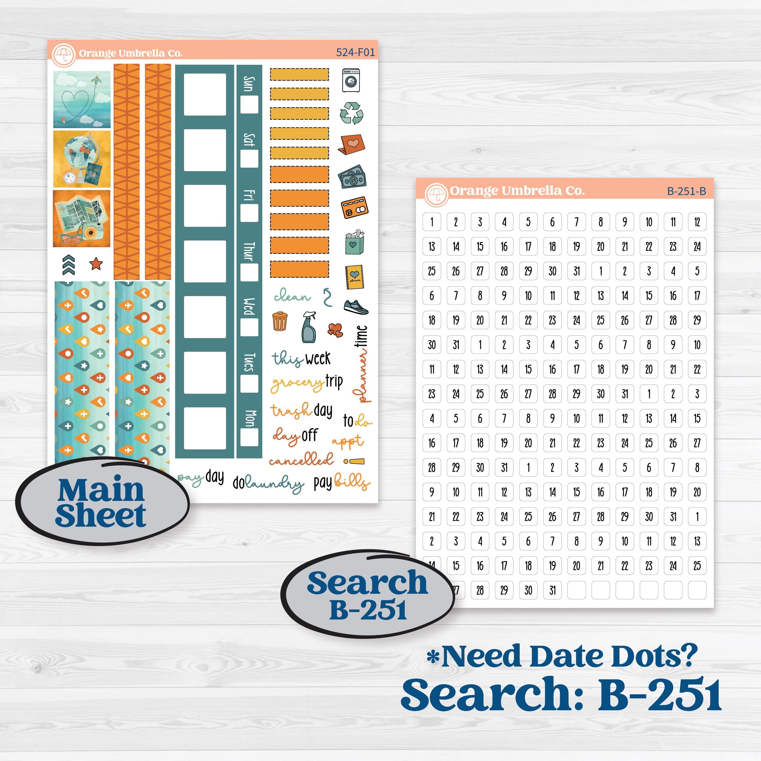 Summer Road Trip | Hobonichi Weeks Weekly Planner Kit Stickers | Road Less Traveled | KIT-524-F