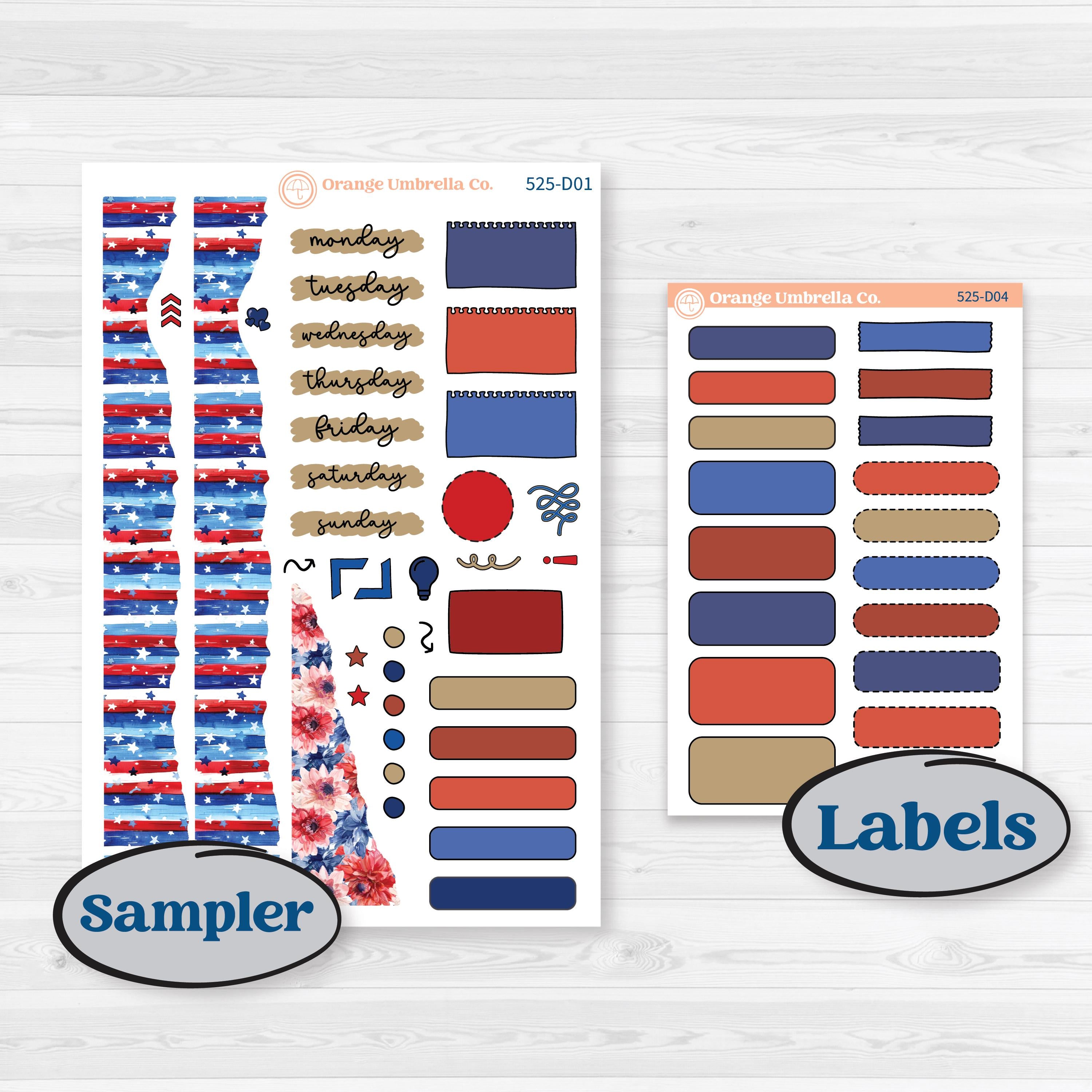 Memorial Day Kit | Journaling or Scrapbooking Kit | Creative Junk Journal Planner Stickers | Arlington | KIT-525-D