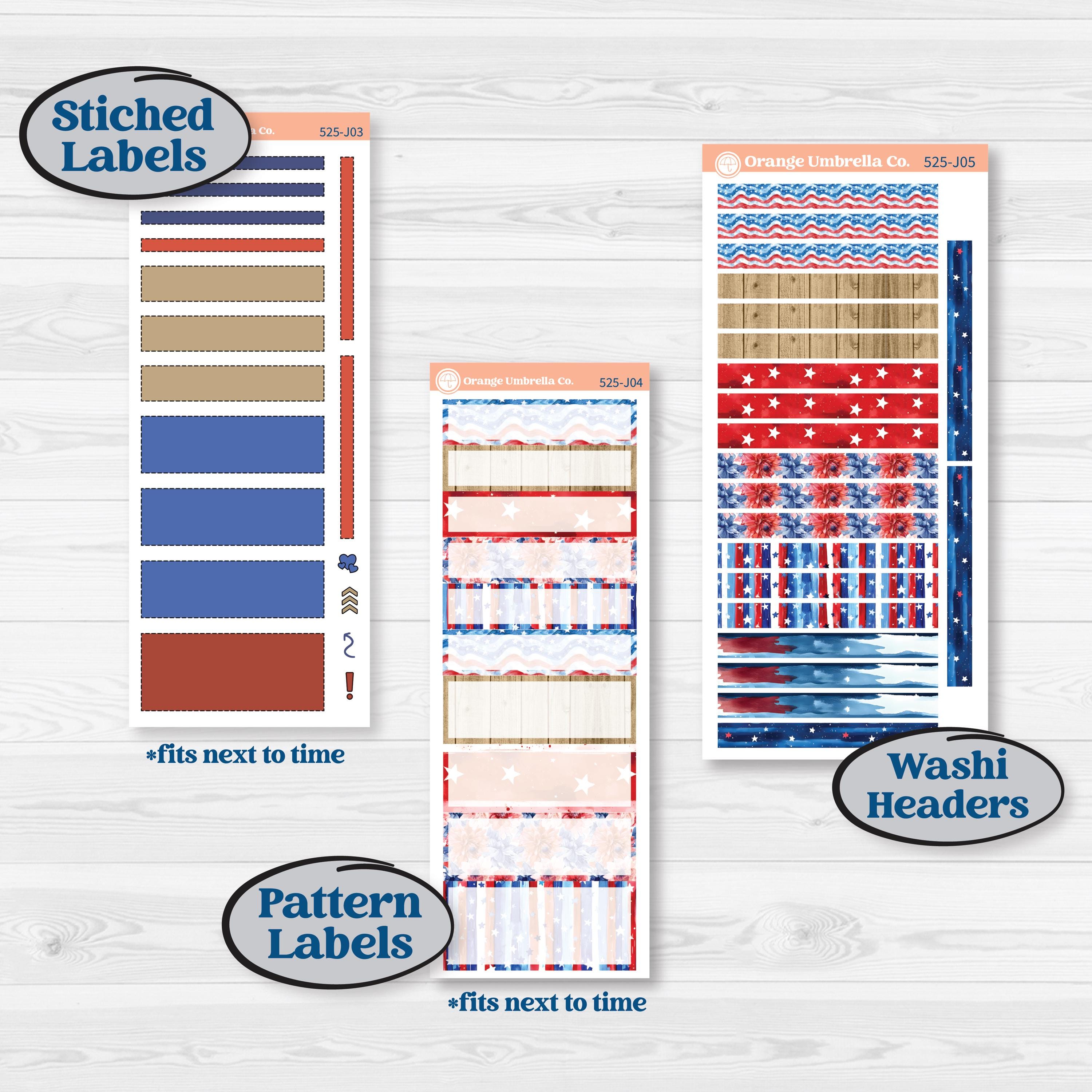Memorial Day Kit | A5 Daily Duo Planner Kit Stickers | Arlington | KIT-525-J