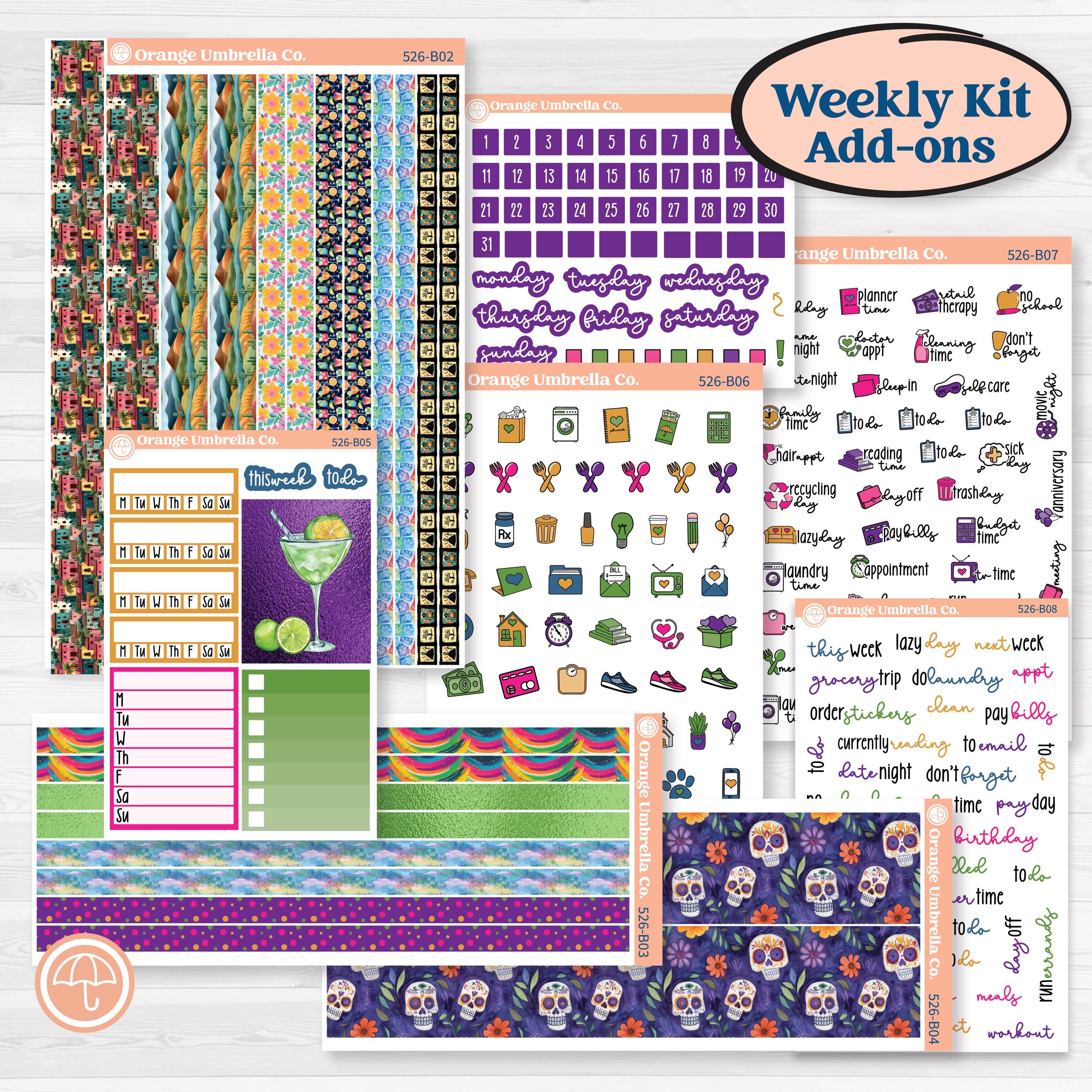 Cinco De Mayo Kit | Weekly Add-On Planner Kit Stickers | Señor Chili | KIT-526-B