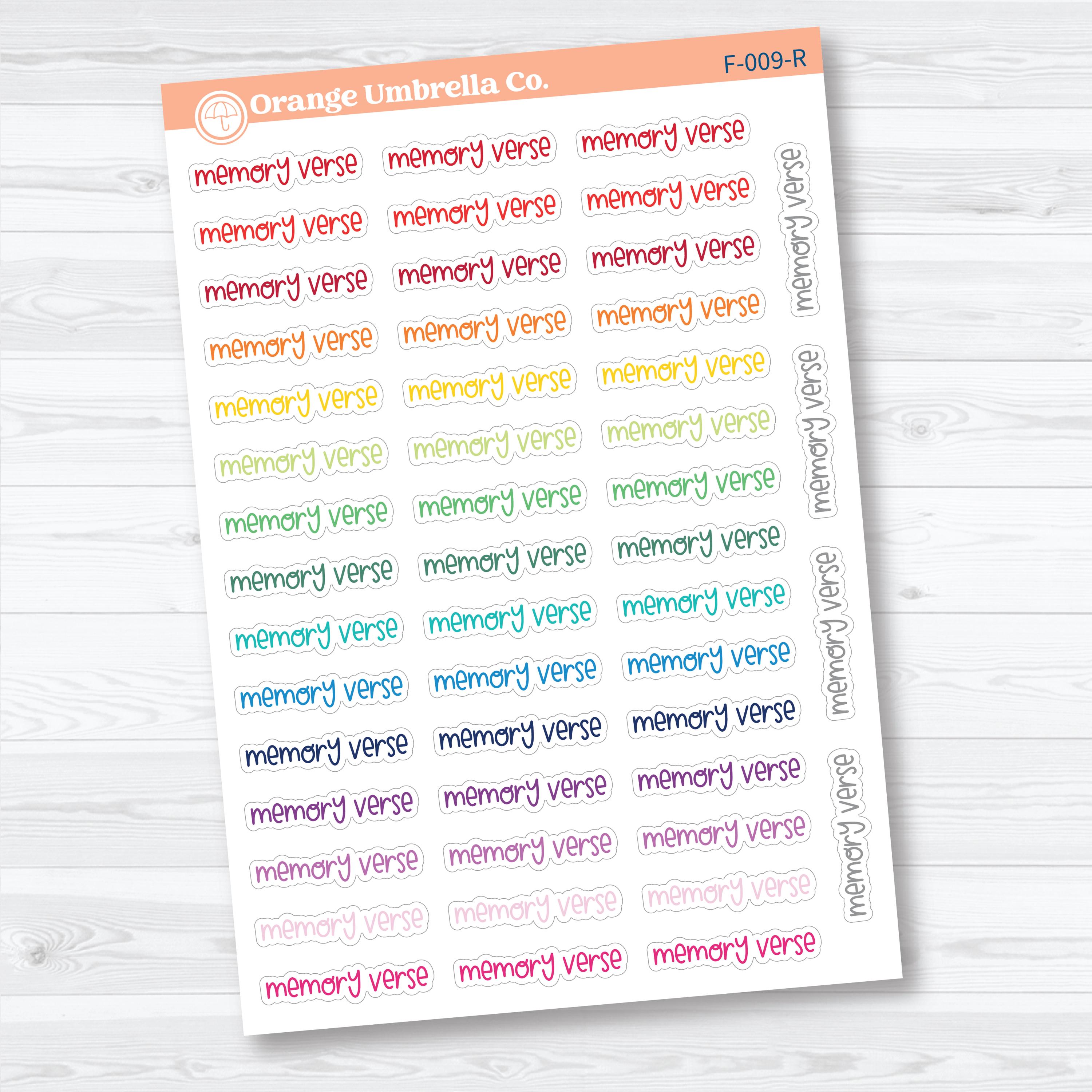 Memory Verse Script | Faith Based Planner & Bible Journaling Stickers | F-009