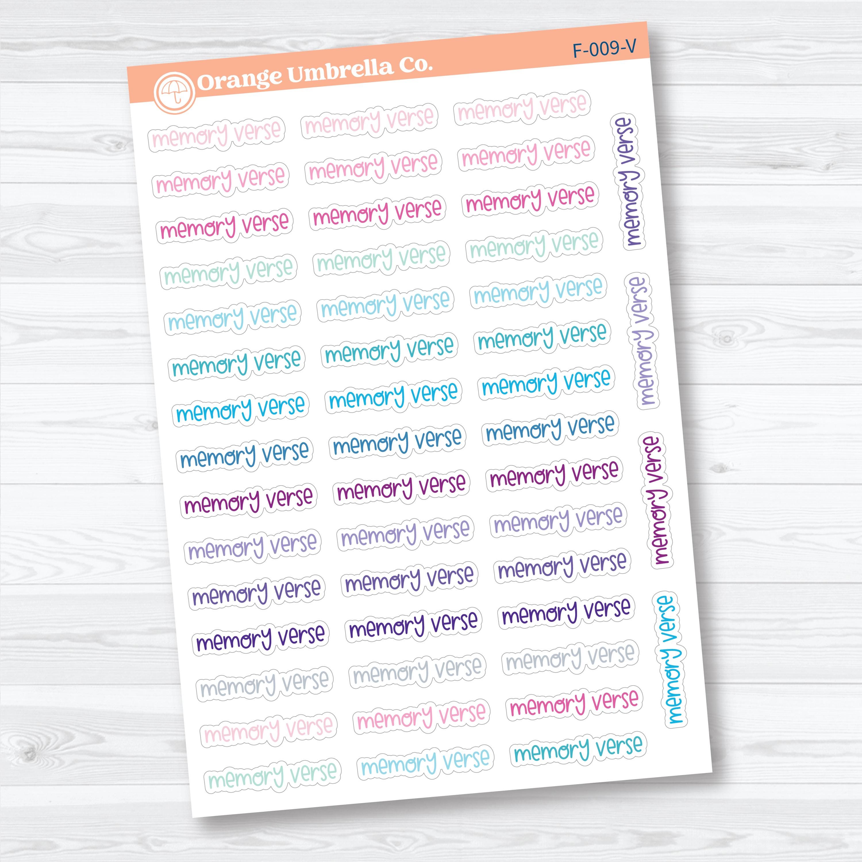 Memory Verse Script | Faith Based Planner & Bible Journaling Stickers | F-009