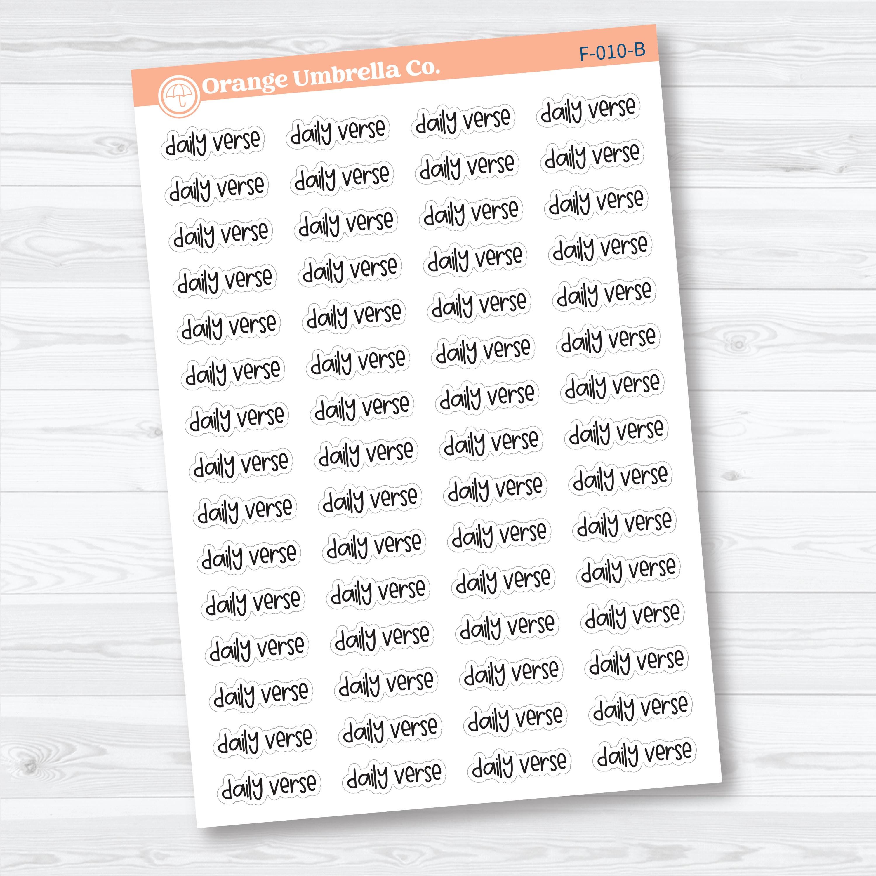 Daily Verse Script | Faith Based Planner Stickers | F-010