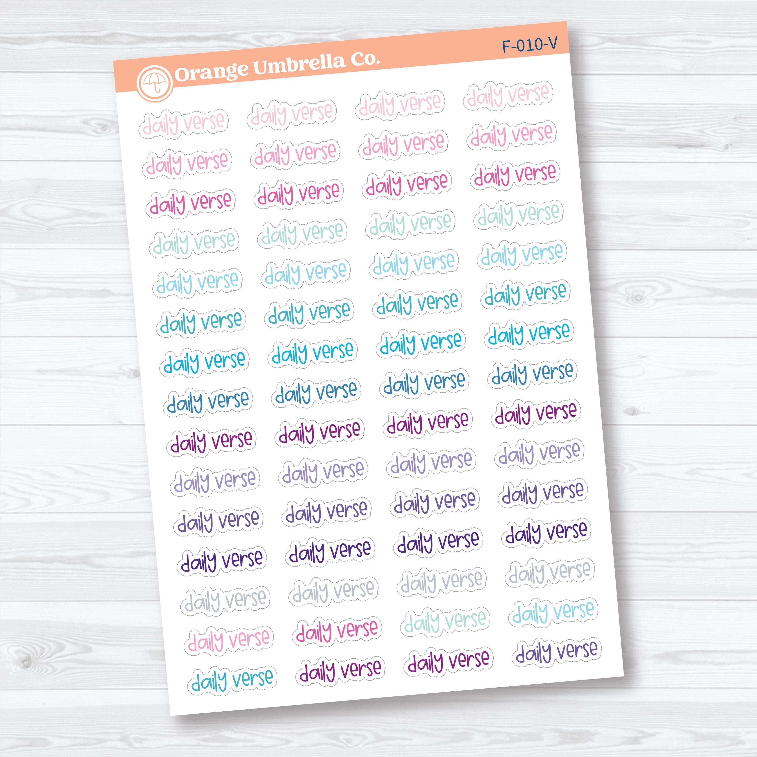 Daily Verse Script | Faith Based Planner Stickers | F-010