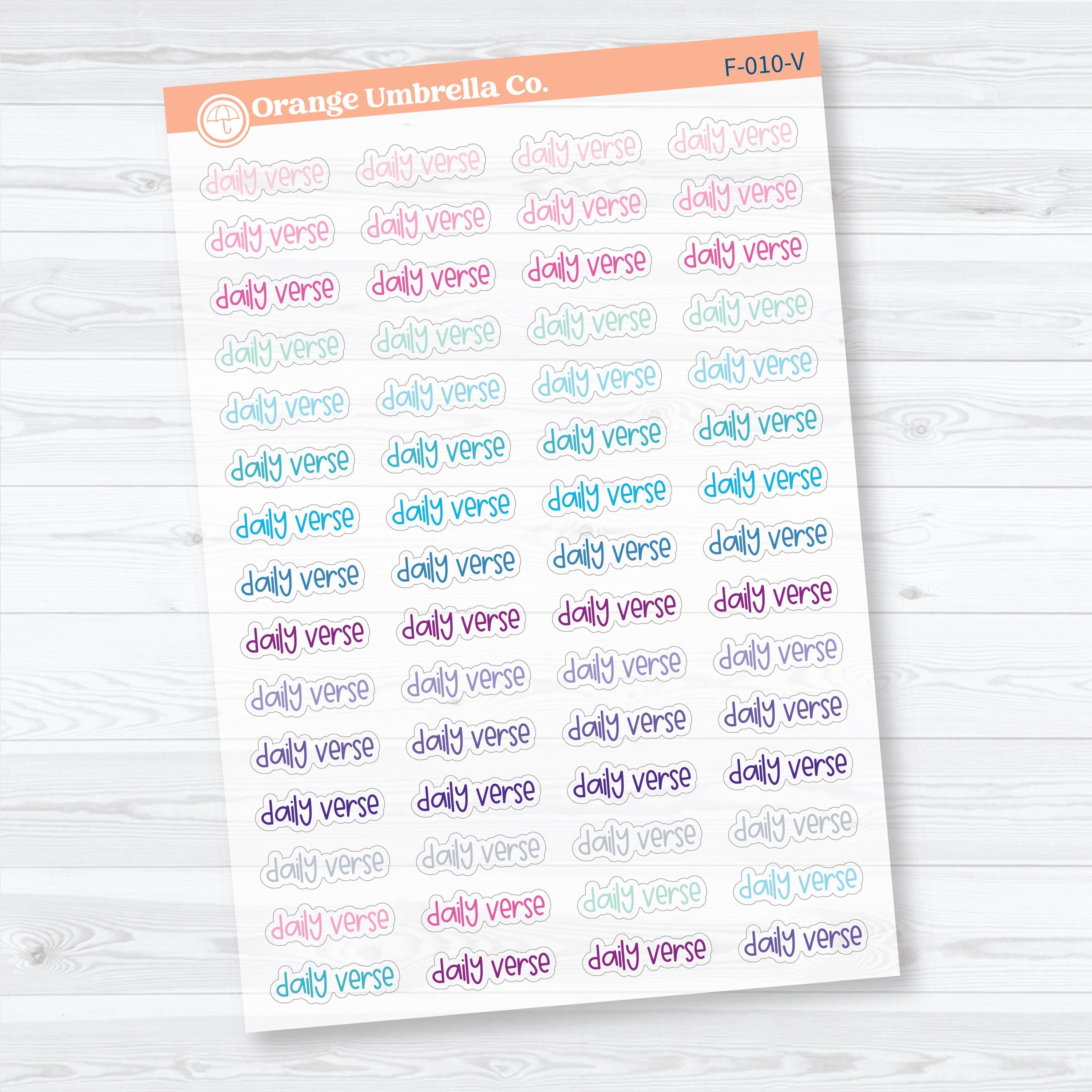 Daily Verse Script | Clear Matte Faith Based Planner Stickers | F-010-CM