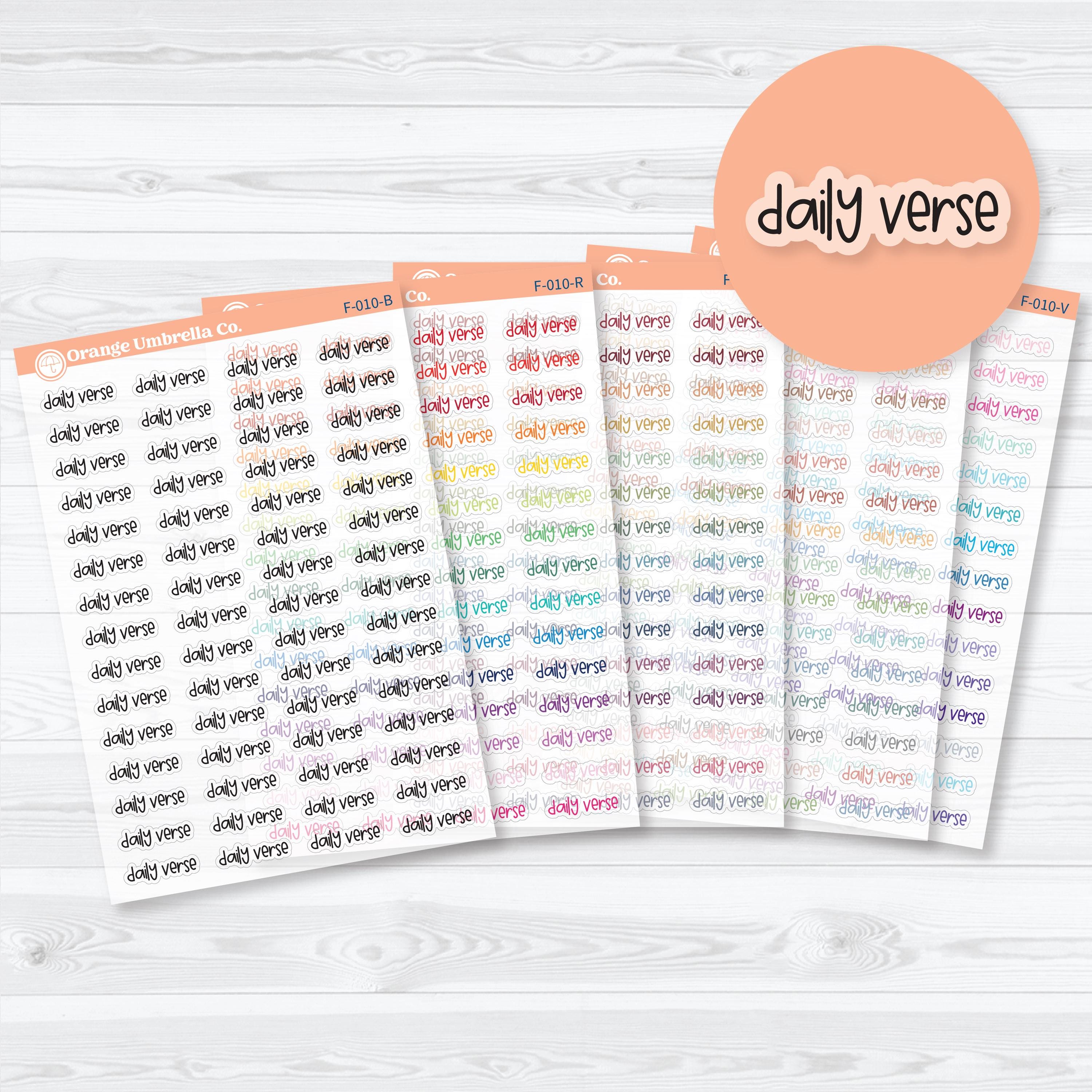 Daily verse script clear matte planner stickers in Font 21 for faith planning and devotional use