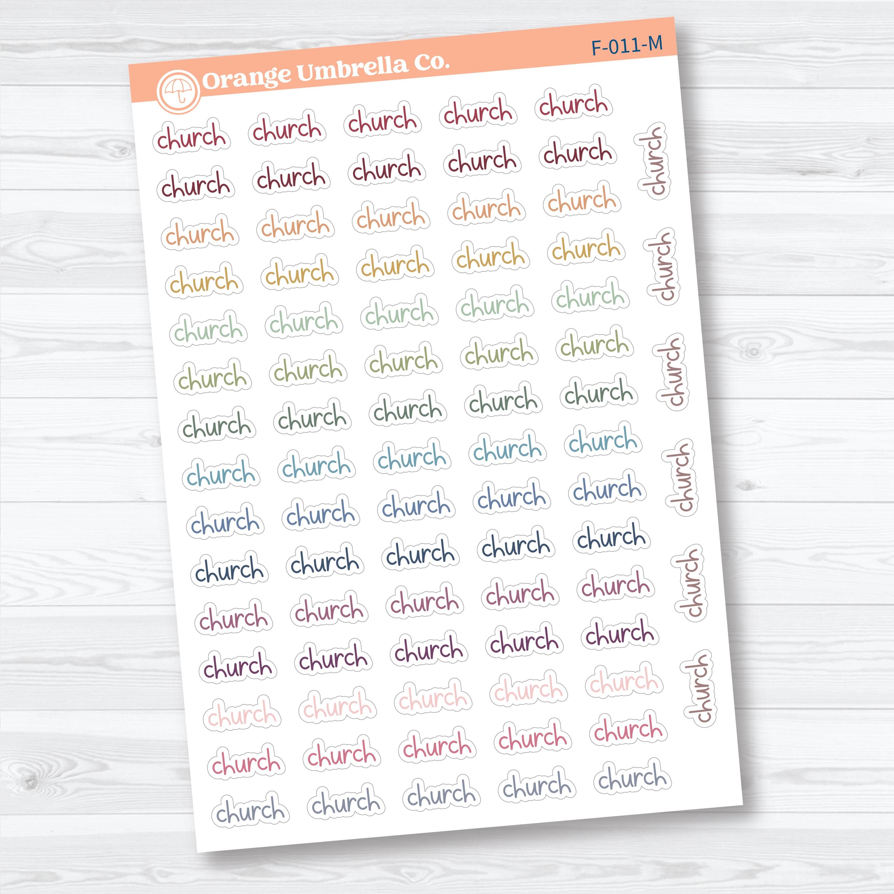 Church Script | Faith Based Planner Stickers | F-011