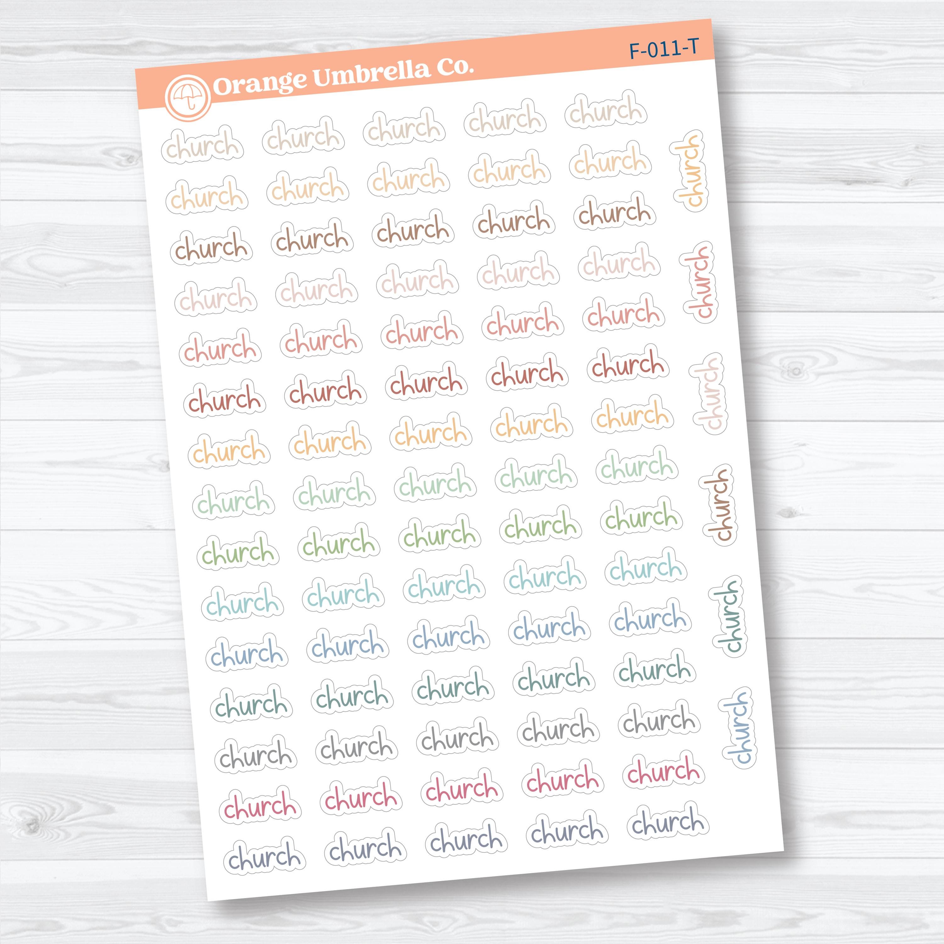 Church Script | Faith Based Planner Stickers | F-011