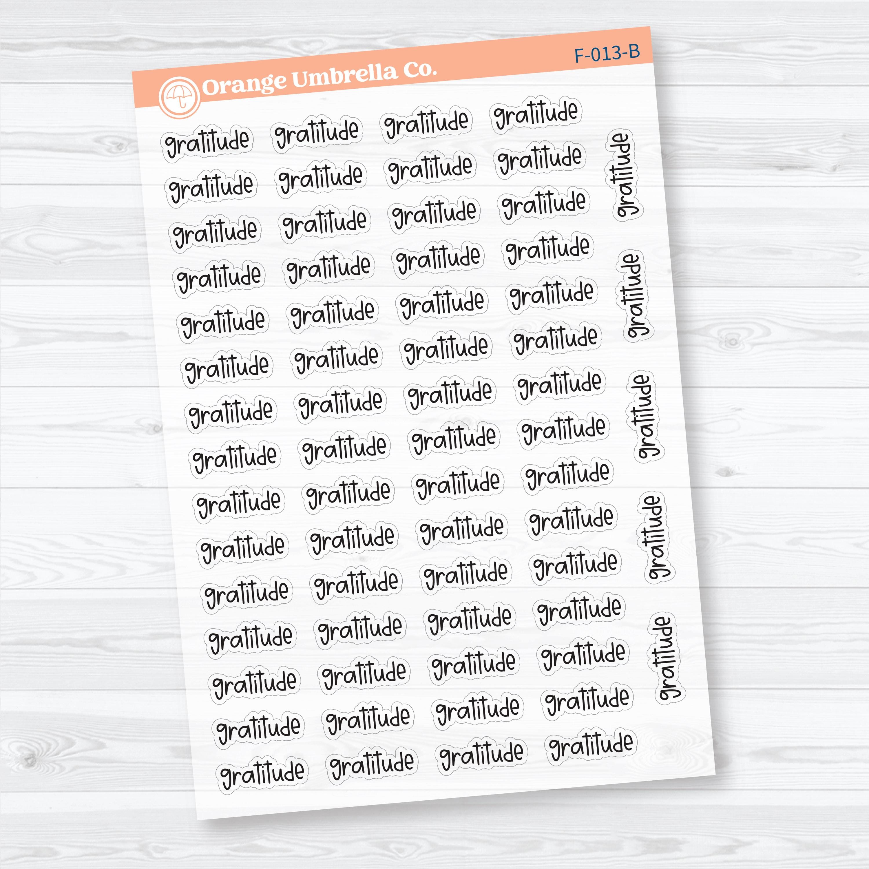 Gratitude Script | Clear Matte Faith Based Planner Stickers | F-013-CM