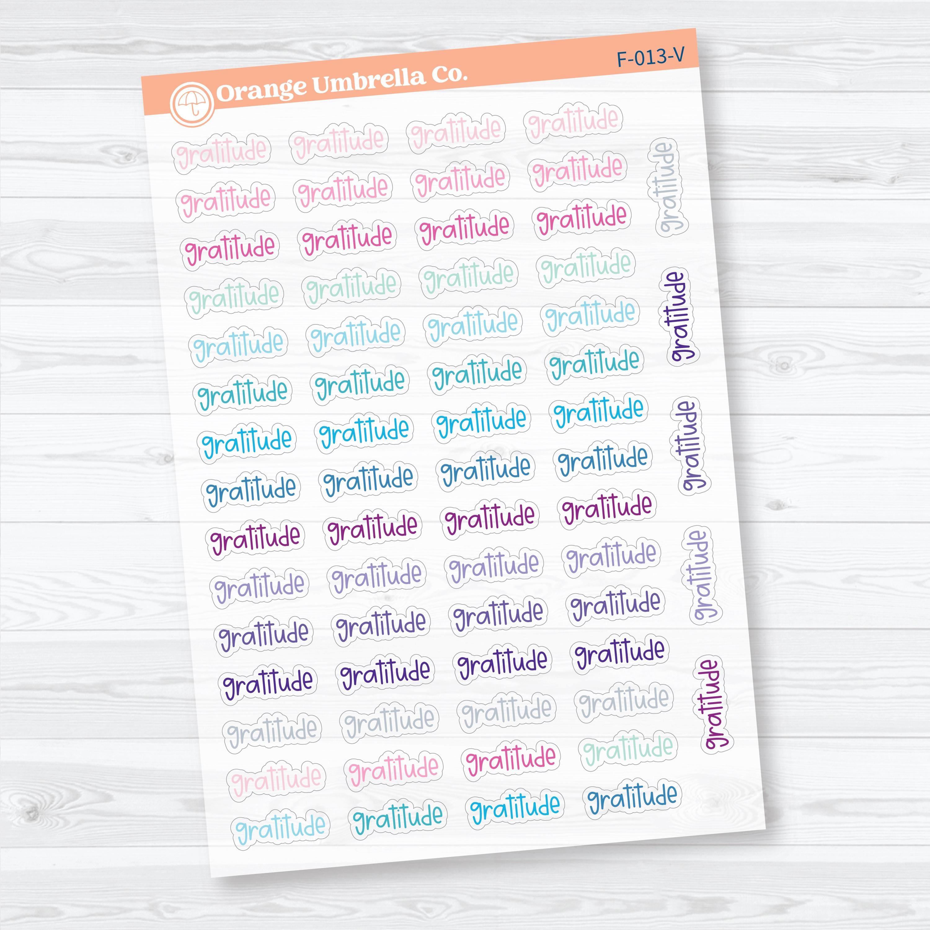 Gratitude Script | Clear Matte Faith Based Planner Stickers | F-013-CM