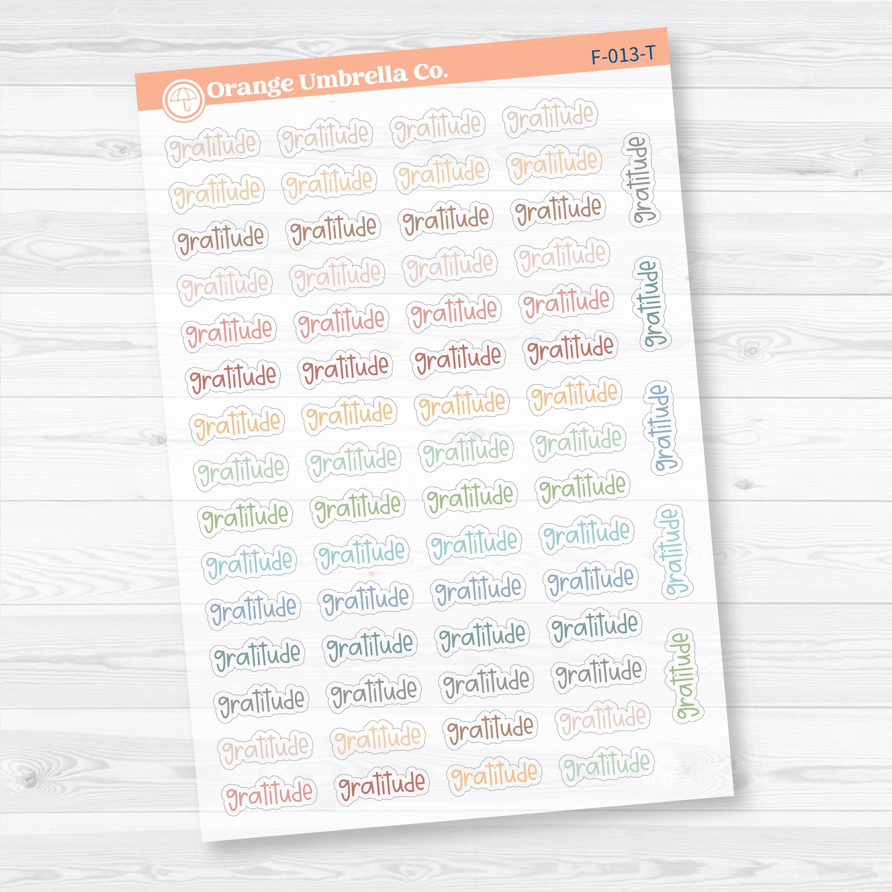 Gratitude Script | Clear Matte Faith Based Planner Stickers | F-013-CM