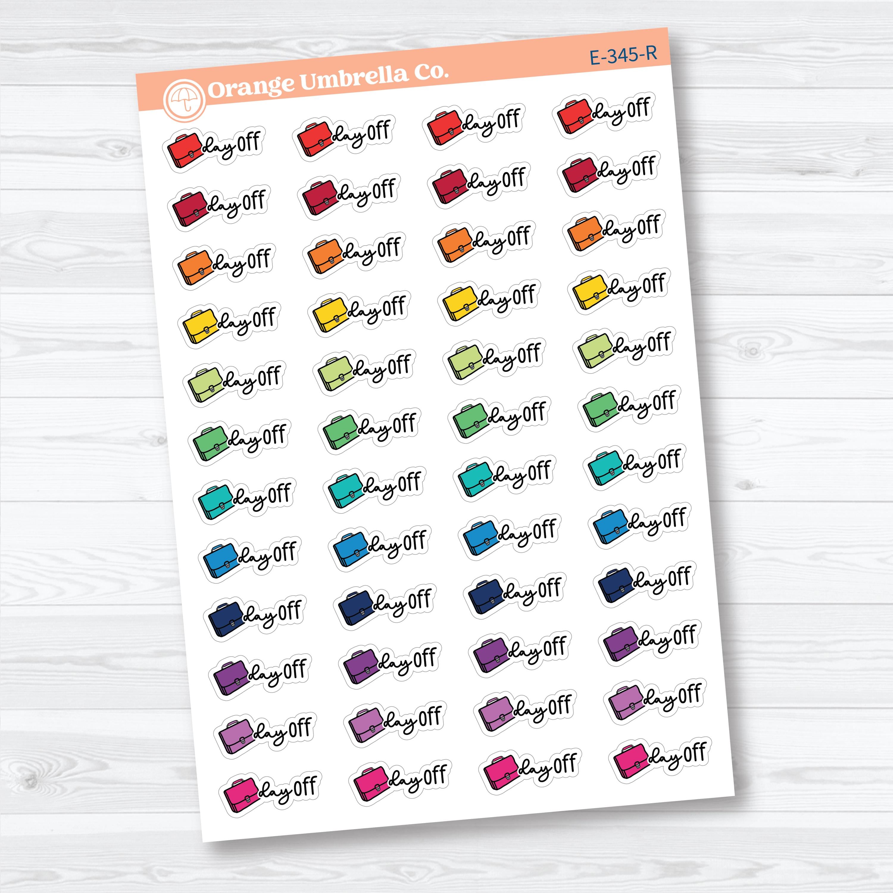 Day Off Event Labels | Hand Doodled Planner Stickers | F18 | E-345