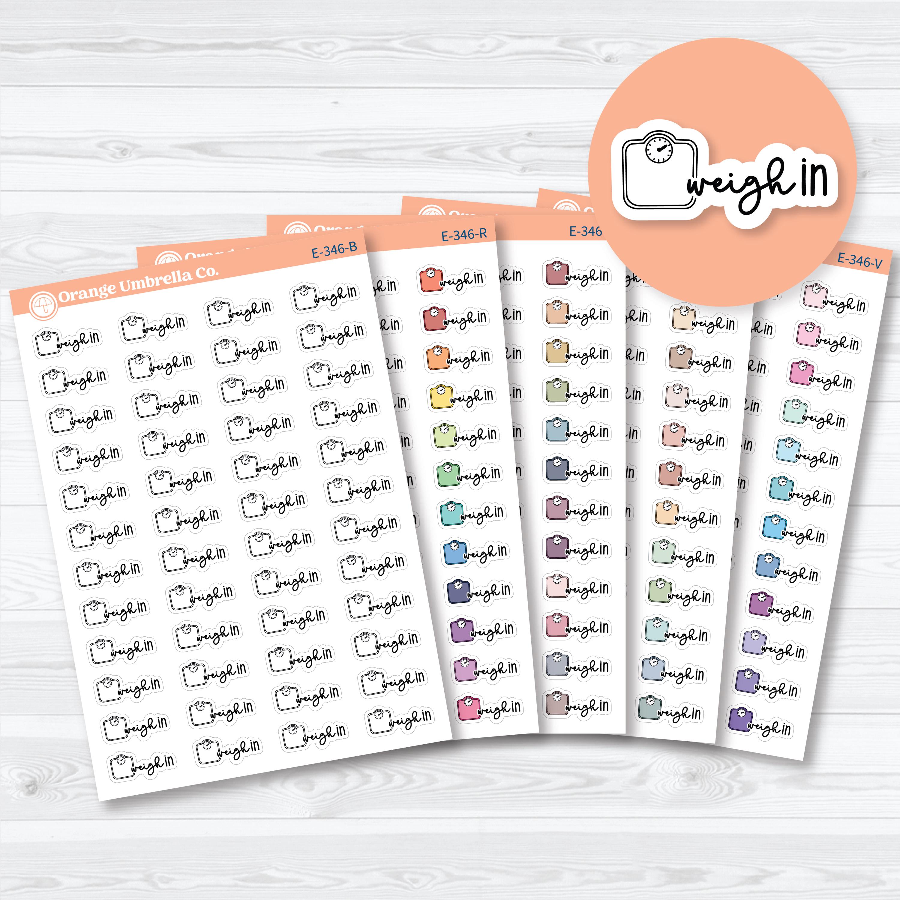 Weigh In Event Labels | Hand Doodled Planner Stickers | F18 | E-346