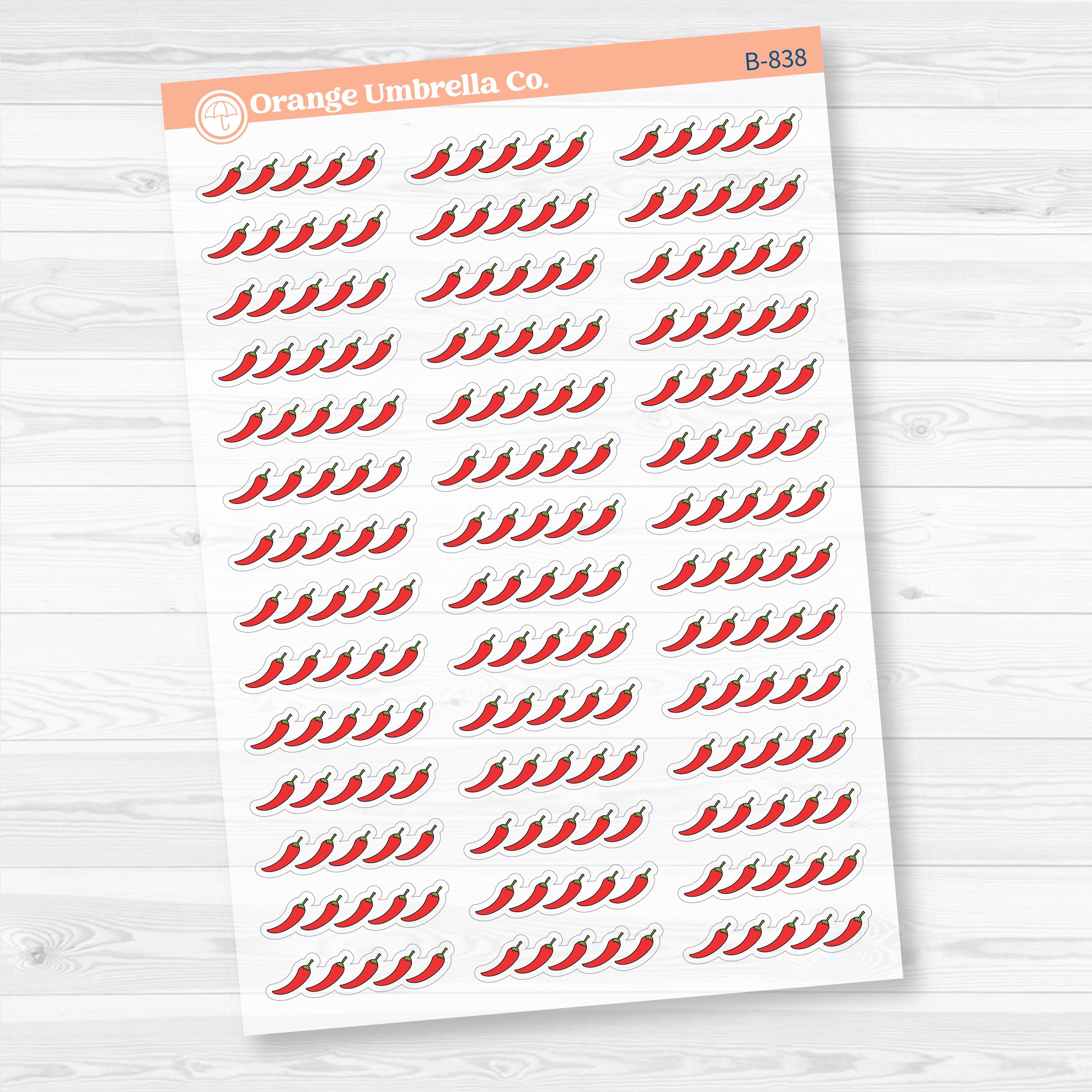 Spice Rating Reading Journal Planner Stickers | Spicy Book Tracker | B-838–B-842-CM