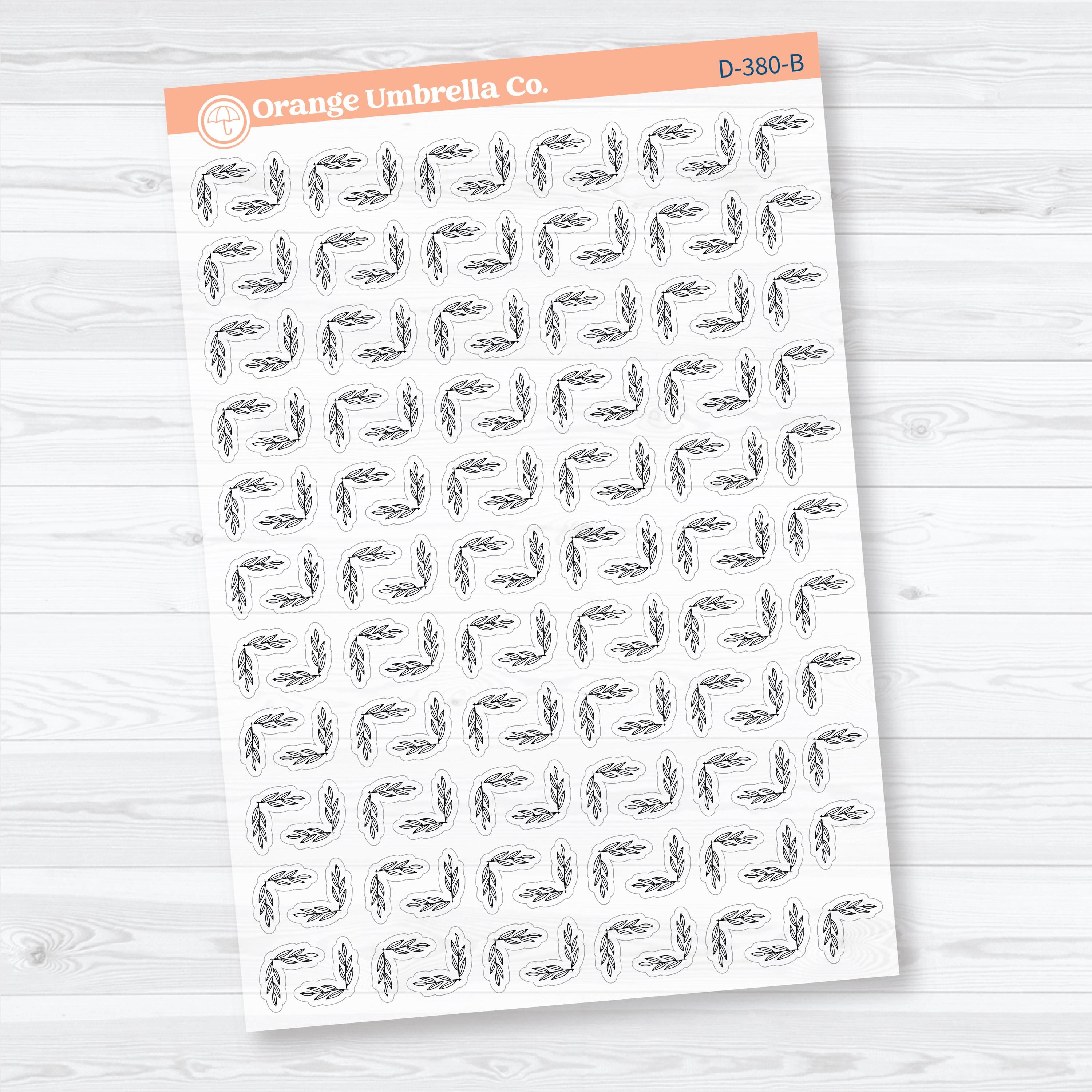 Leaf Flower Corner Deco Clear Matte Planner Stickers | Decorative Planner Stickers | D-380-CM