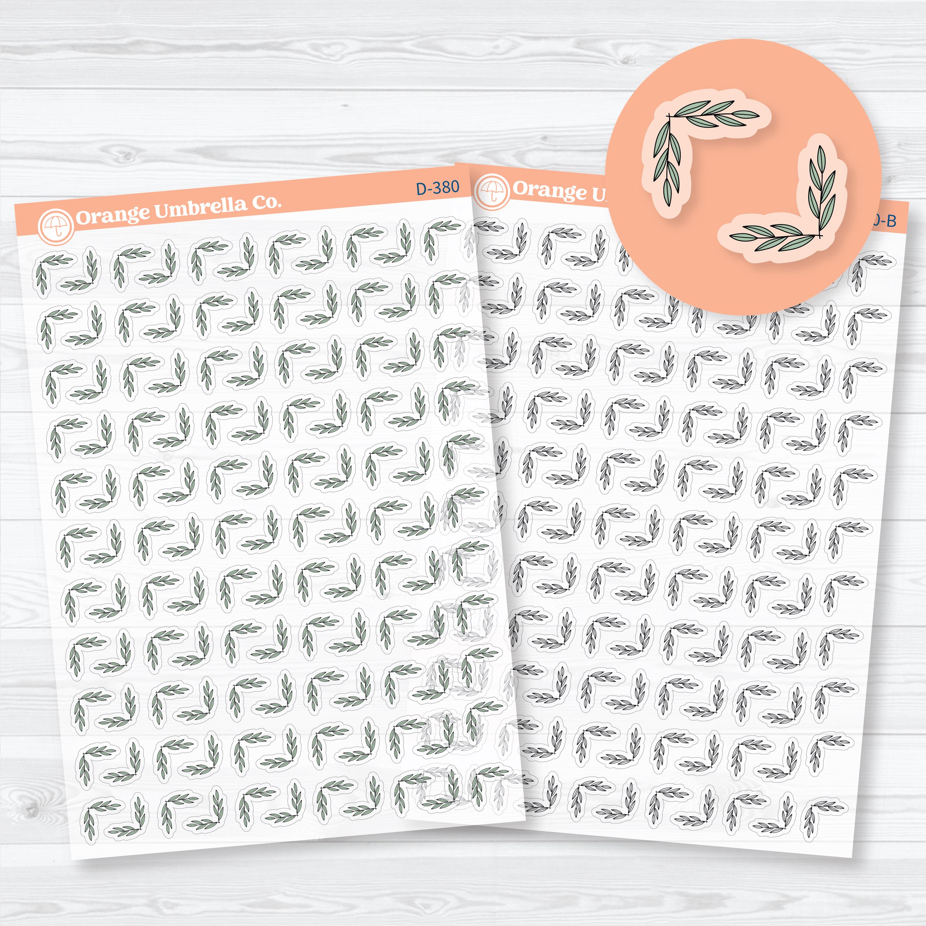 Botanical leaf corner decorative planner stickers for planners, bullet journals, and scrapbooking spreads