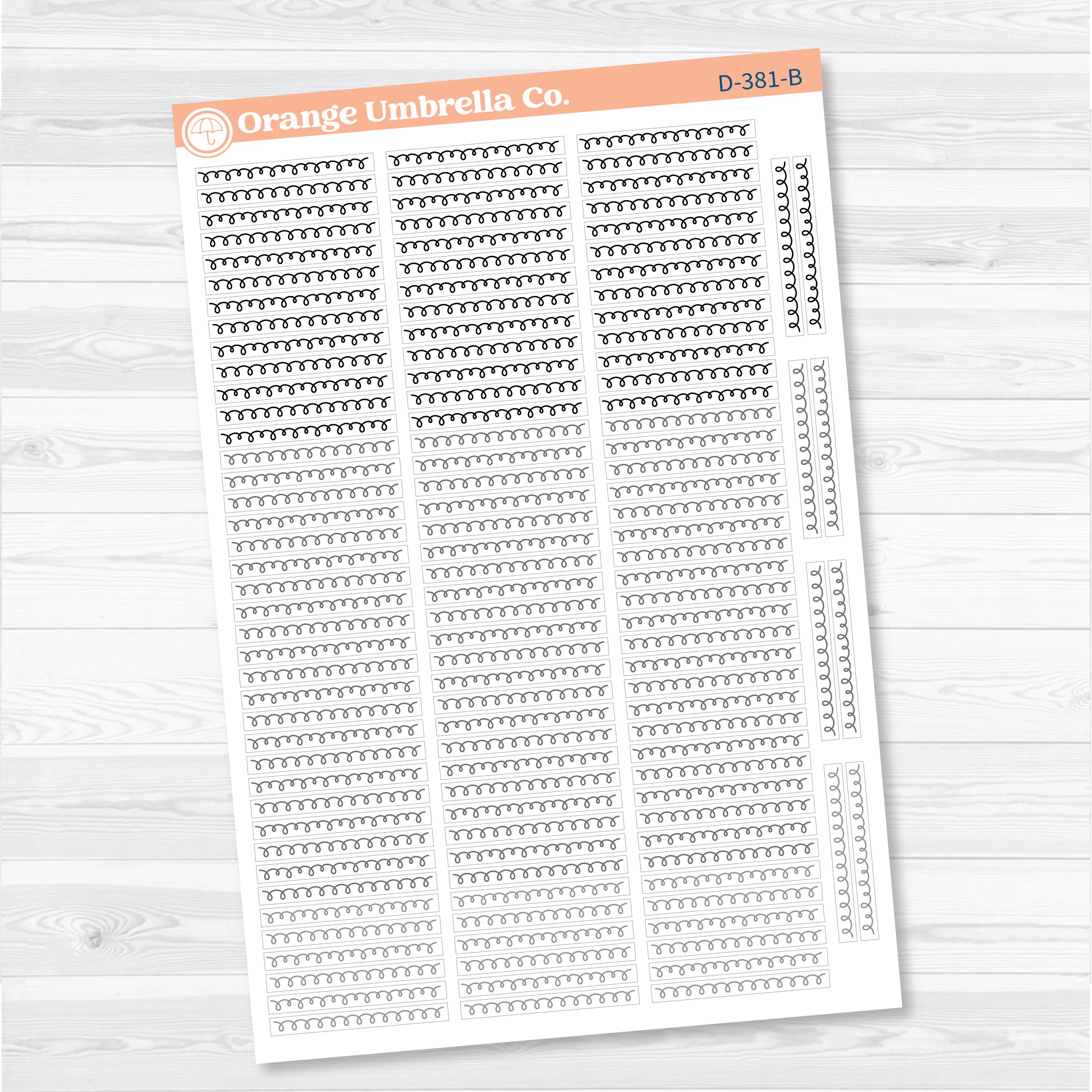 Squiggle Border Divider Planner Stickers | Decorative Planner Stickers | D-381