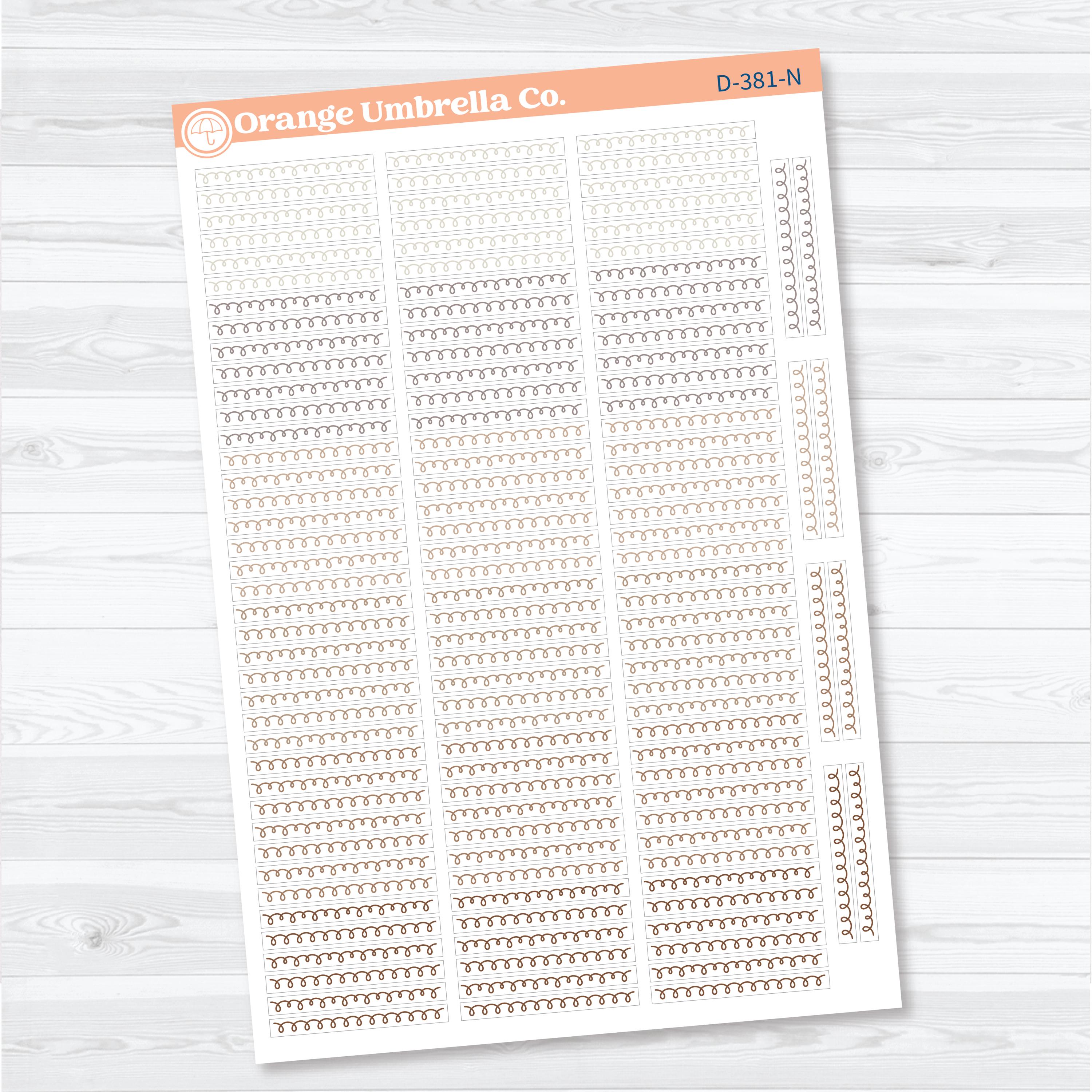 Squiggle Border Divider Planner Stickers | Decorative Planner Stickers | D-381
