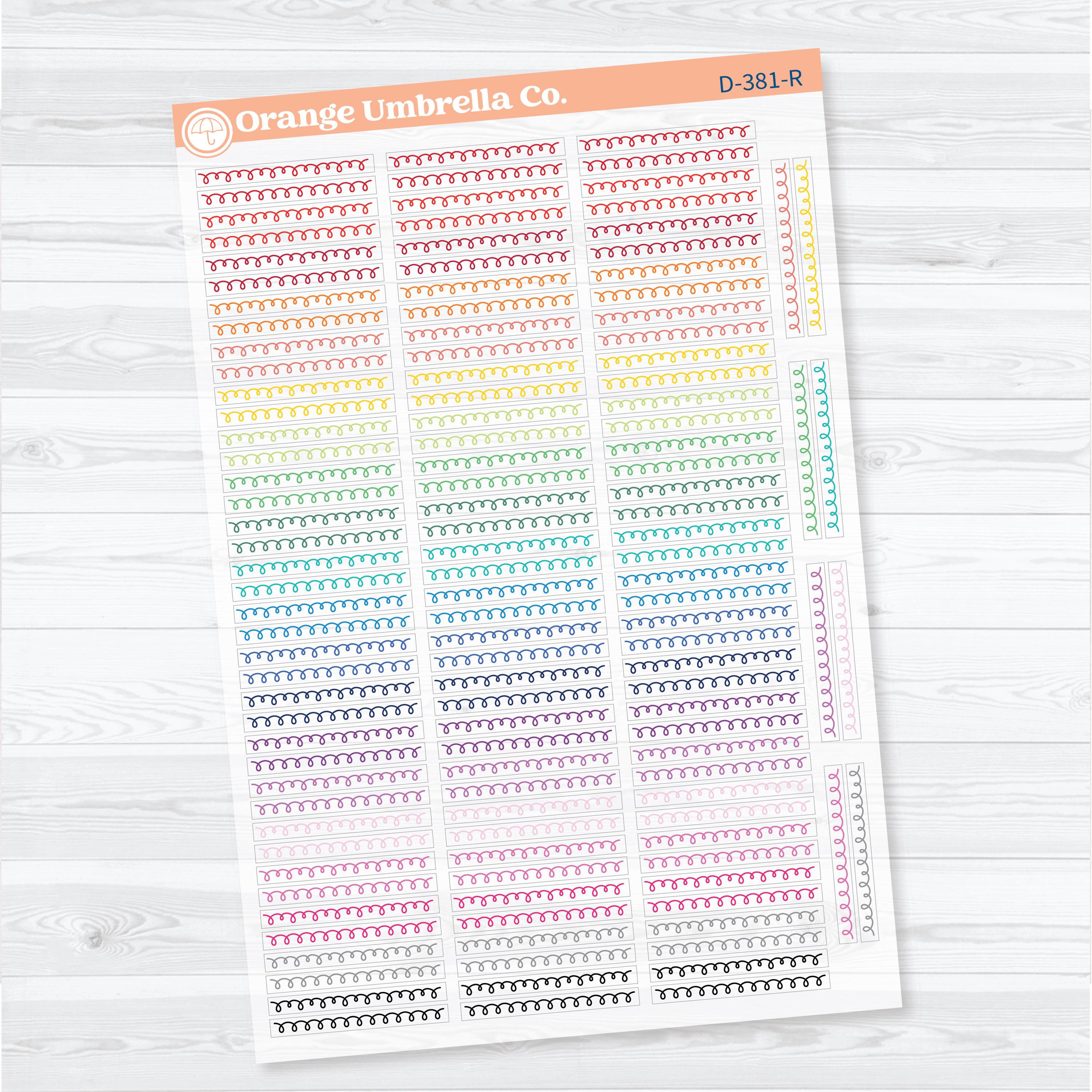 Squiggle Border Divider Clear Matte Planner Stickers | Decorative Planner Stickers | D-381-CM