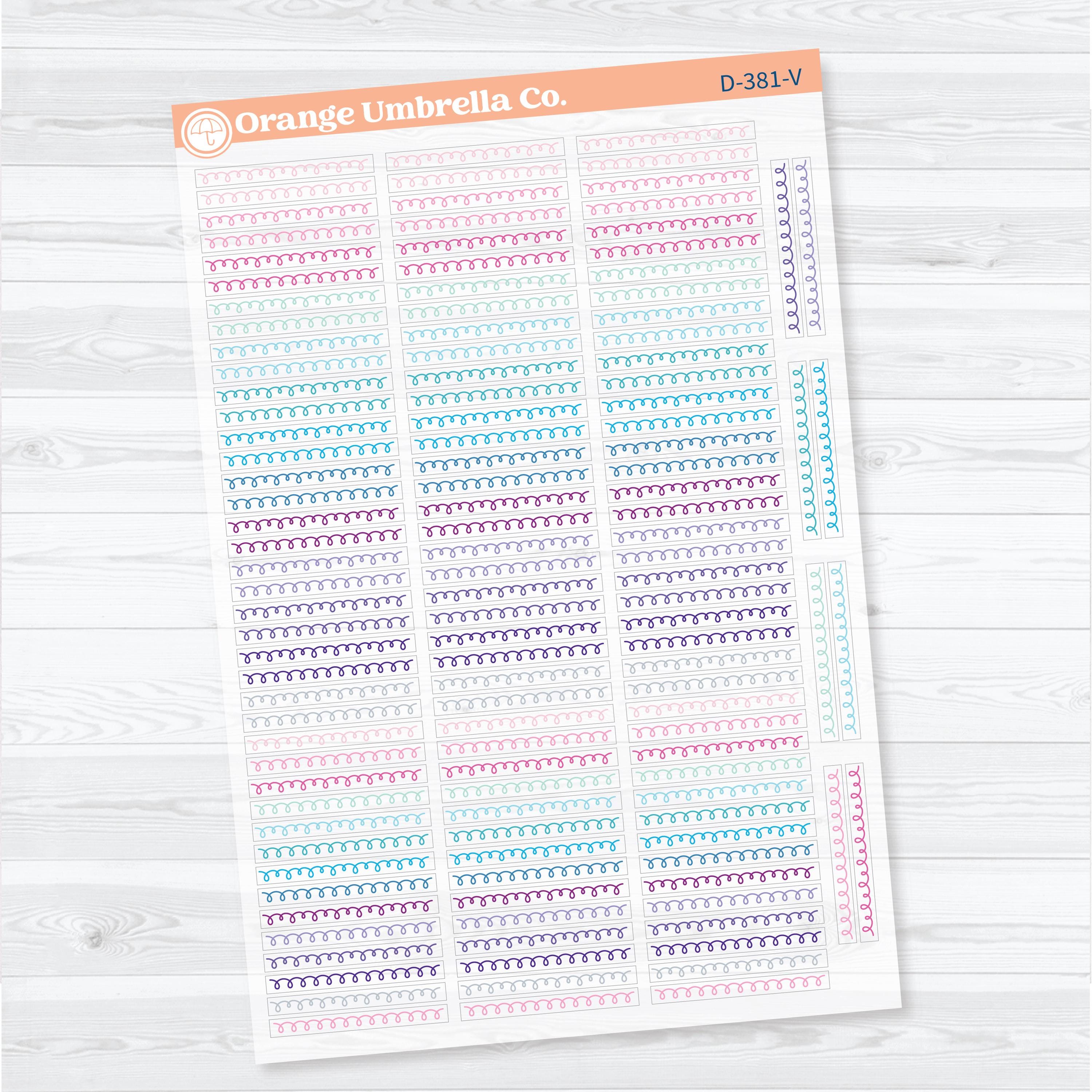 Squiggle Border Divider Clear Matte Planner Stickers | Decorative Planner Stickers | D-381-CM