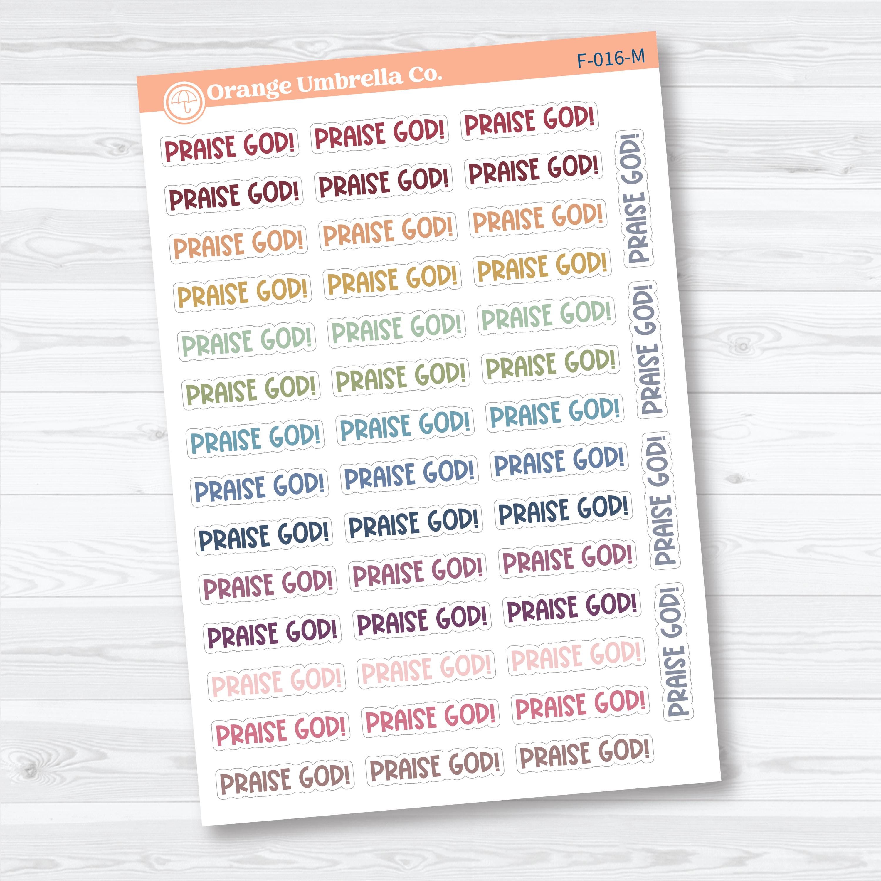Praise God Funky Font Stickers | Faith & Bible Journaling Stickers | F-016
