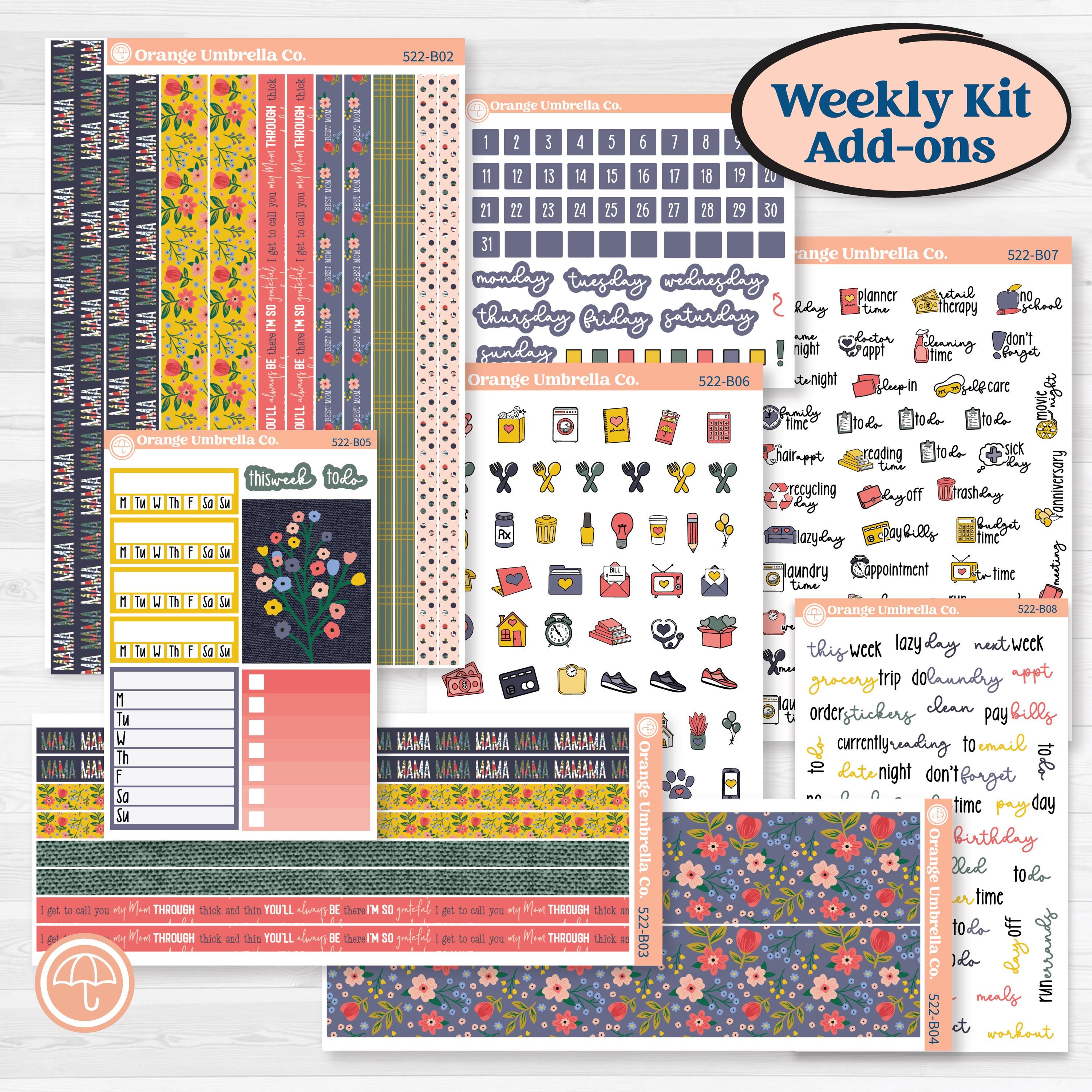 Mother’s Day | Weekly Add-On Planner Kit Stickers | Best Mom | KIT-522-B