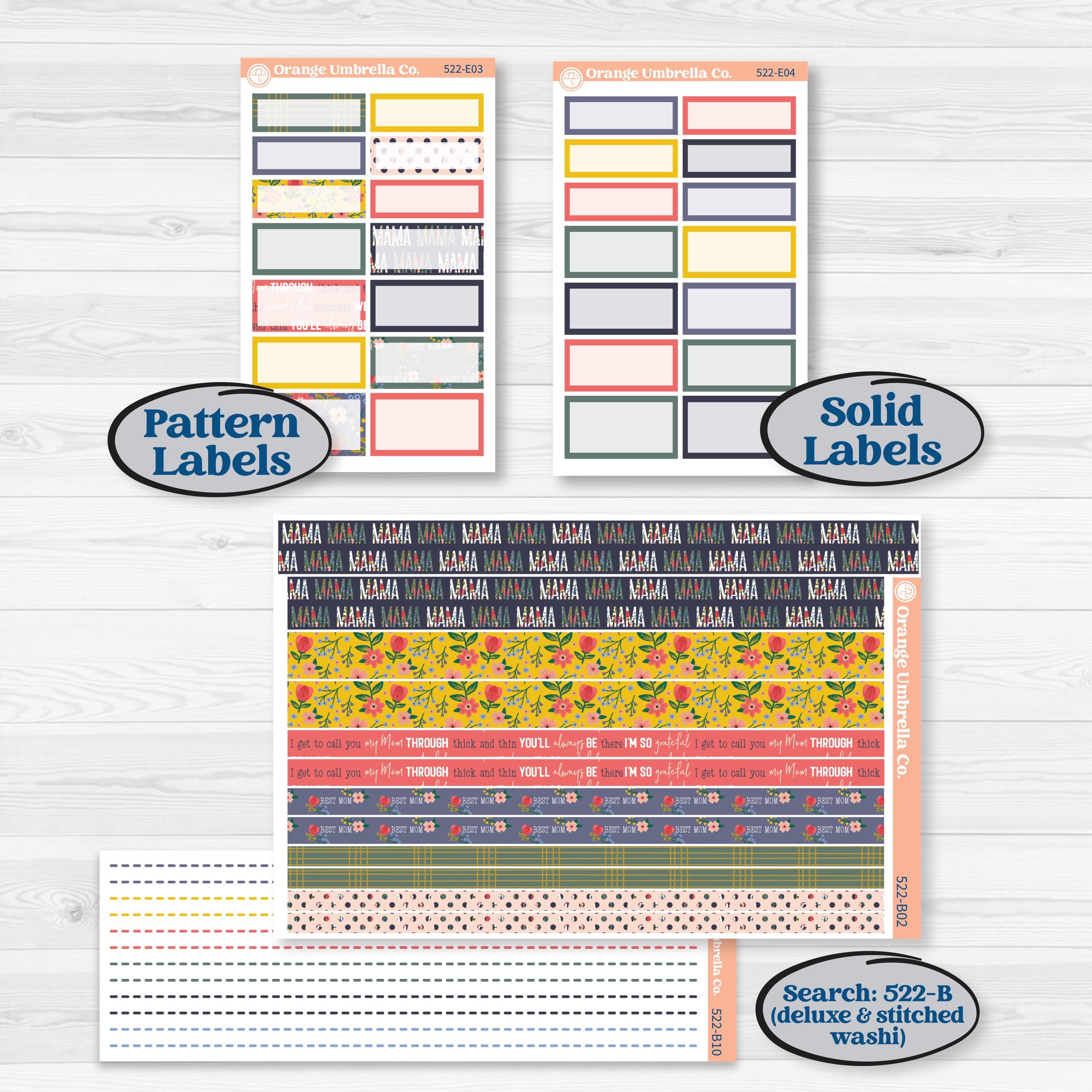 Mother’s Day | Hobonichi Cousin Weekly & Daily Planner Kit Stickers | Best Mom | KIT-522-E
